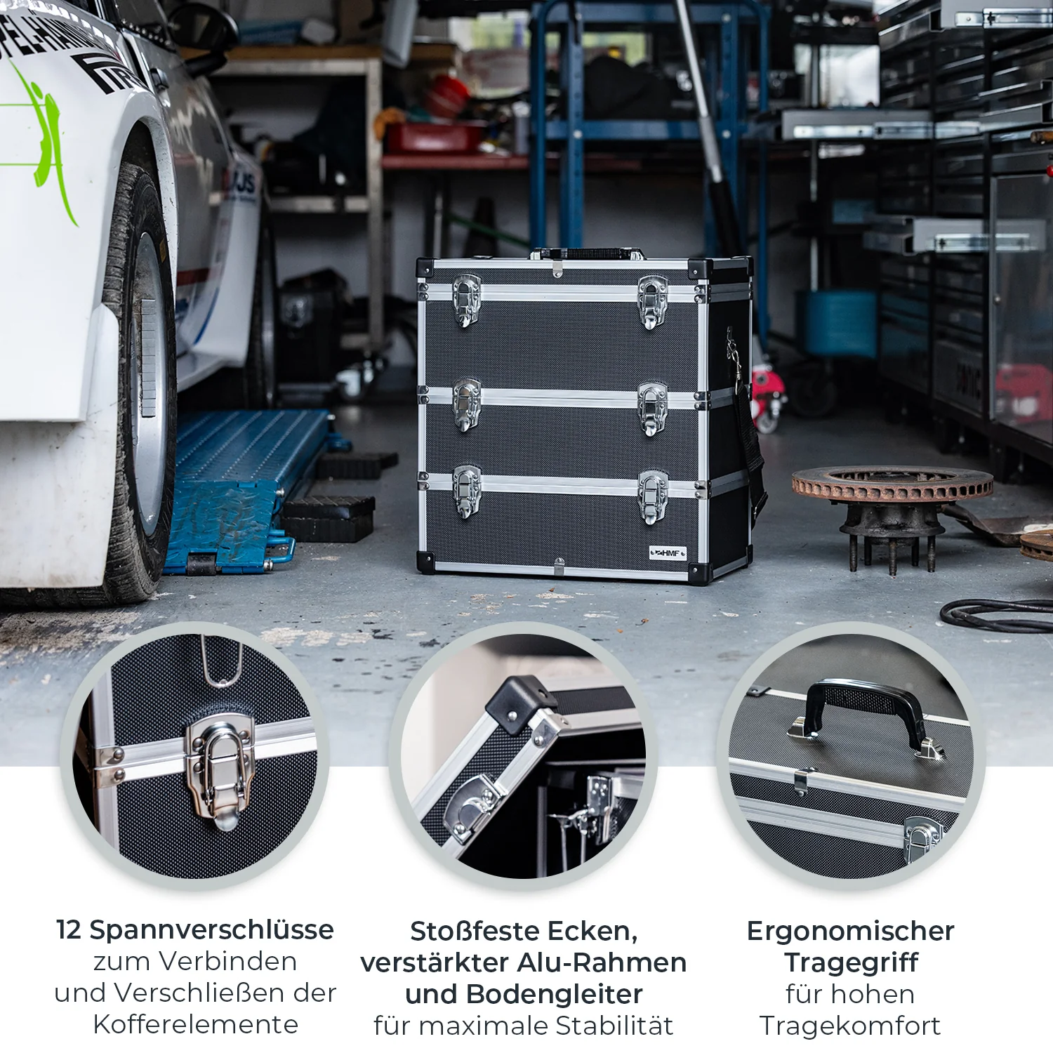 Alu Werkzeugkoffer Etagen leer, verstellbare Facheinteilung, HMF 14600 - Image 13