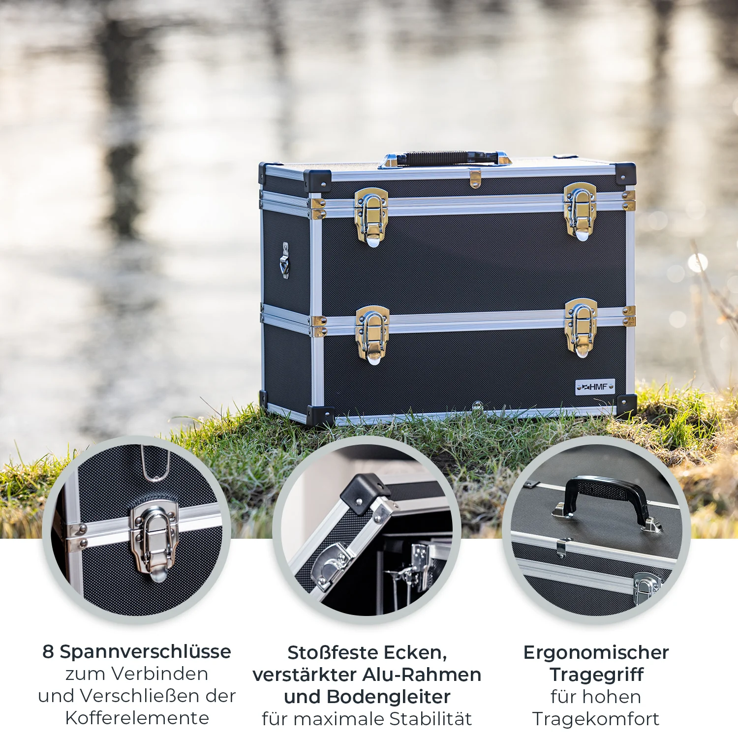 Alu Werkzeugkoffer Etagen leer, verstellbare Facheinteilung, HMF 14600 - Image 4