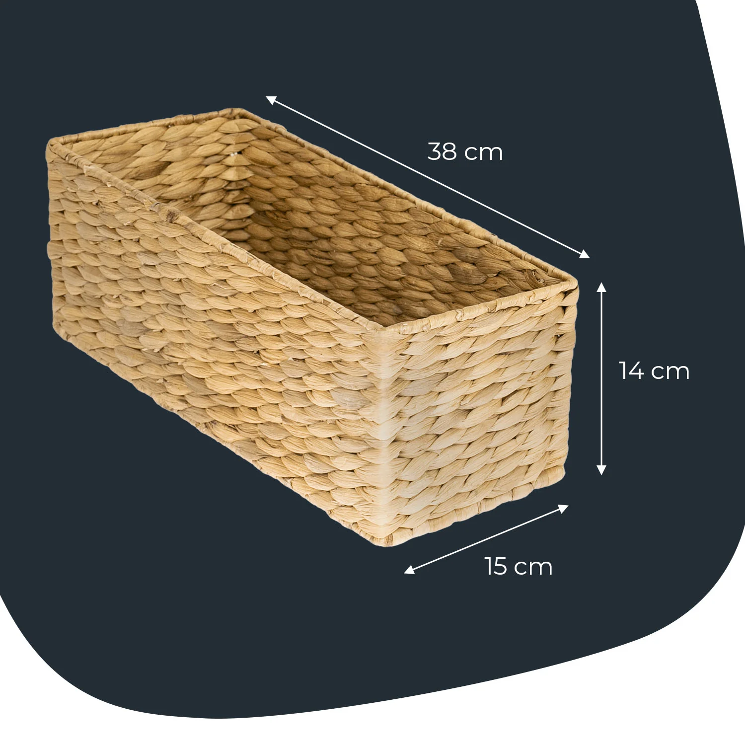 Aufbewahrungskorb passend für KALLAX halbes Fach, Korb geflochten aus Wasserhyazinthe für Badezimmer, Küche und Wohnbereich, HMF3727 - Image 6