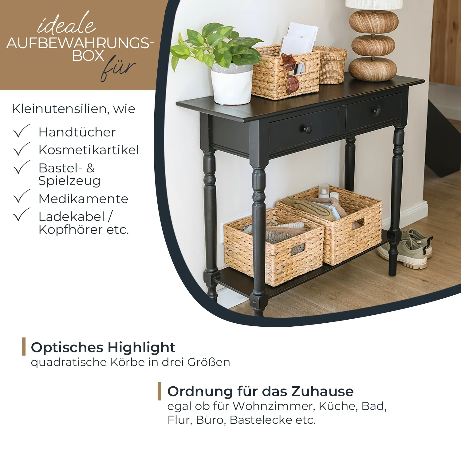 Aufbewahrungskorb, Korb geflochten aus Wasserhyazinthe Seegras, HMF 372410 - Image 21