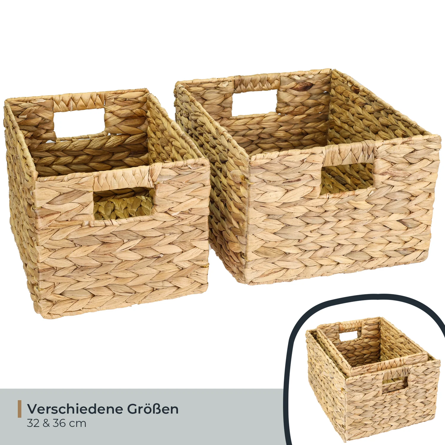 Aufbewahrungskorb, Korb geflochten aus Wasserhyazinthe Seegras, HMF 372410 - Image 40