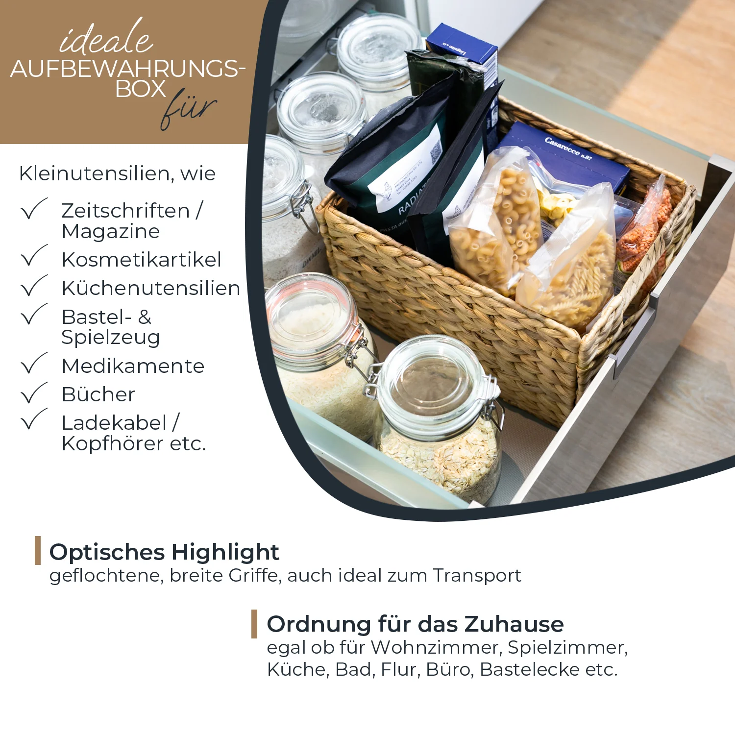 Aufbewahrungskorb, Korb geflochten aus Wasserhyazinthe Seegras, HMF 372410 - Image 64