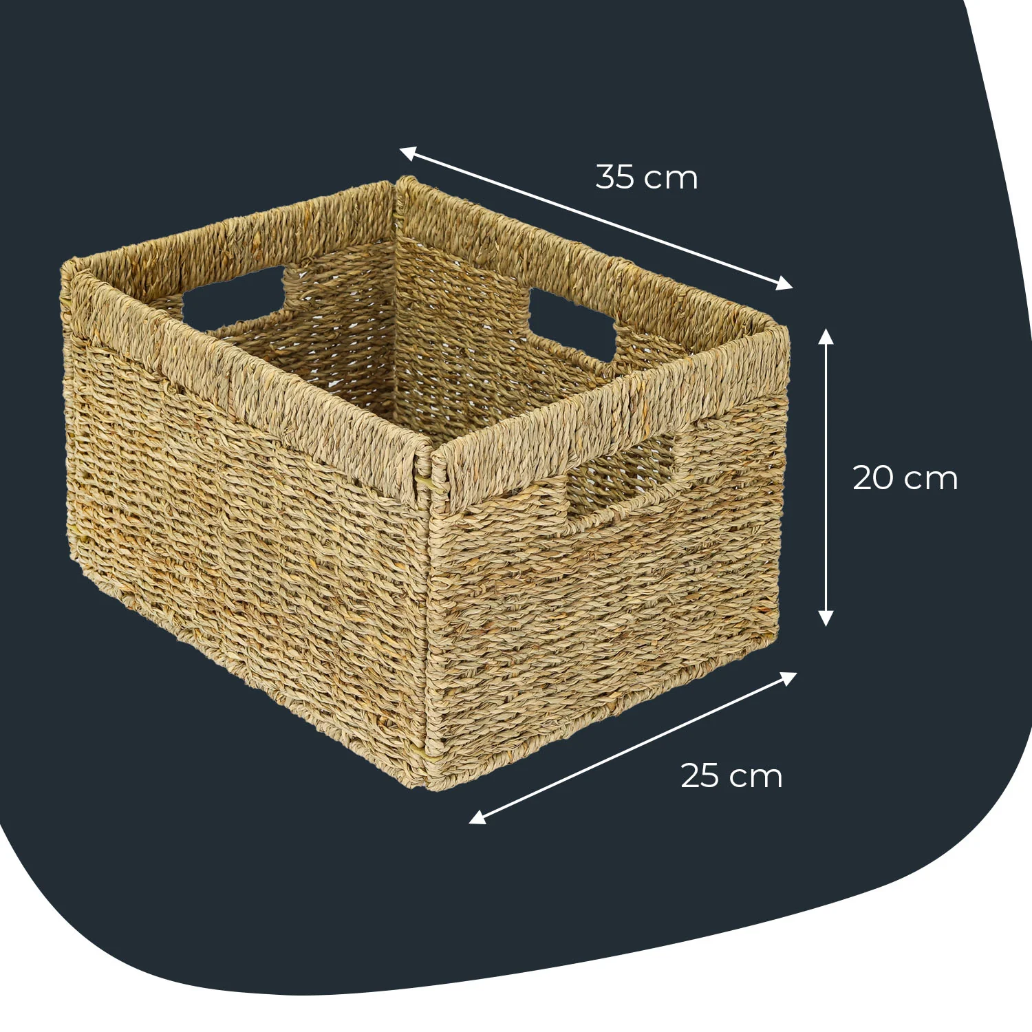 Aufbewahrungskorb geflochten aus Seegras passend für Billy Regal, HMF 37049, 35 x 25 x 20 cm - Image 23
