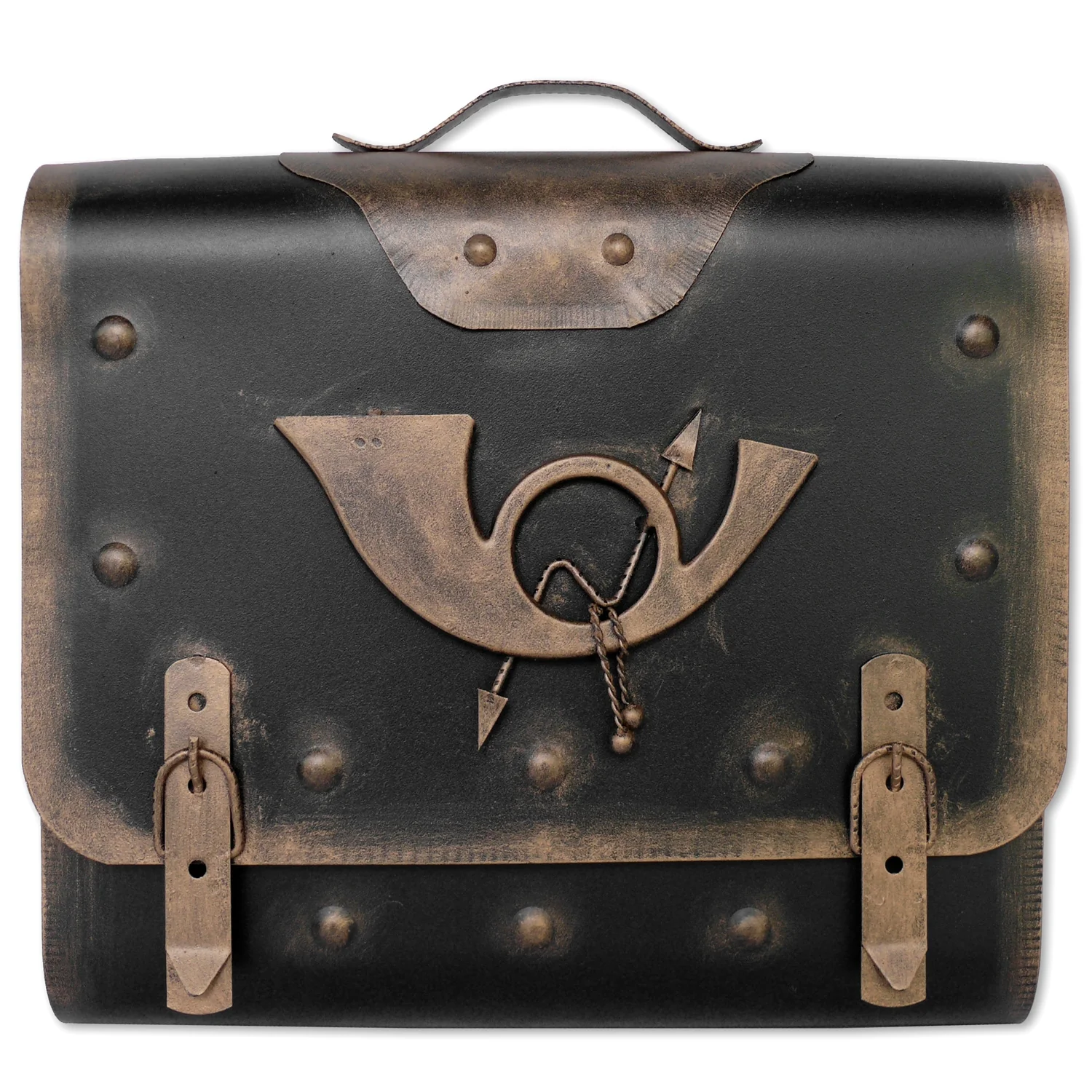 Briefkasten Alter Ranzen mit Posthorn PH2, 40 x 40 x 9 cm - Image 11