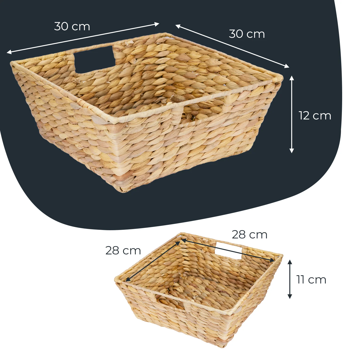 Deko Tablett, Serviertablett geflochten aus Wasserhyazinthe, 2er Set, HMF 3726 - Image 22