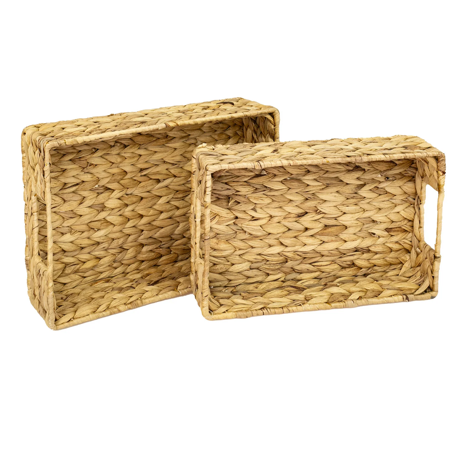 Deko Tablett, Serviertablett geflochten aus Wasserhyazinthe, 2er Set, HMF 3726 - Image 7