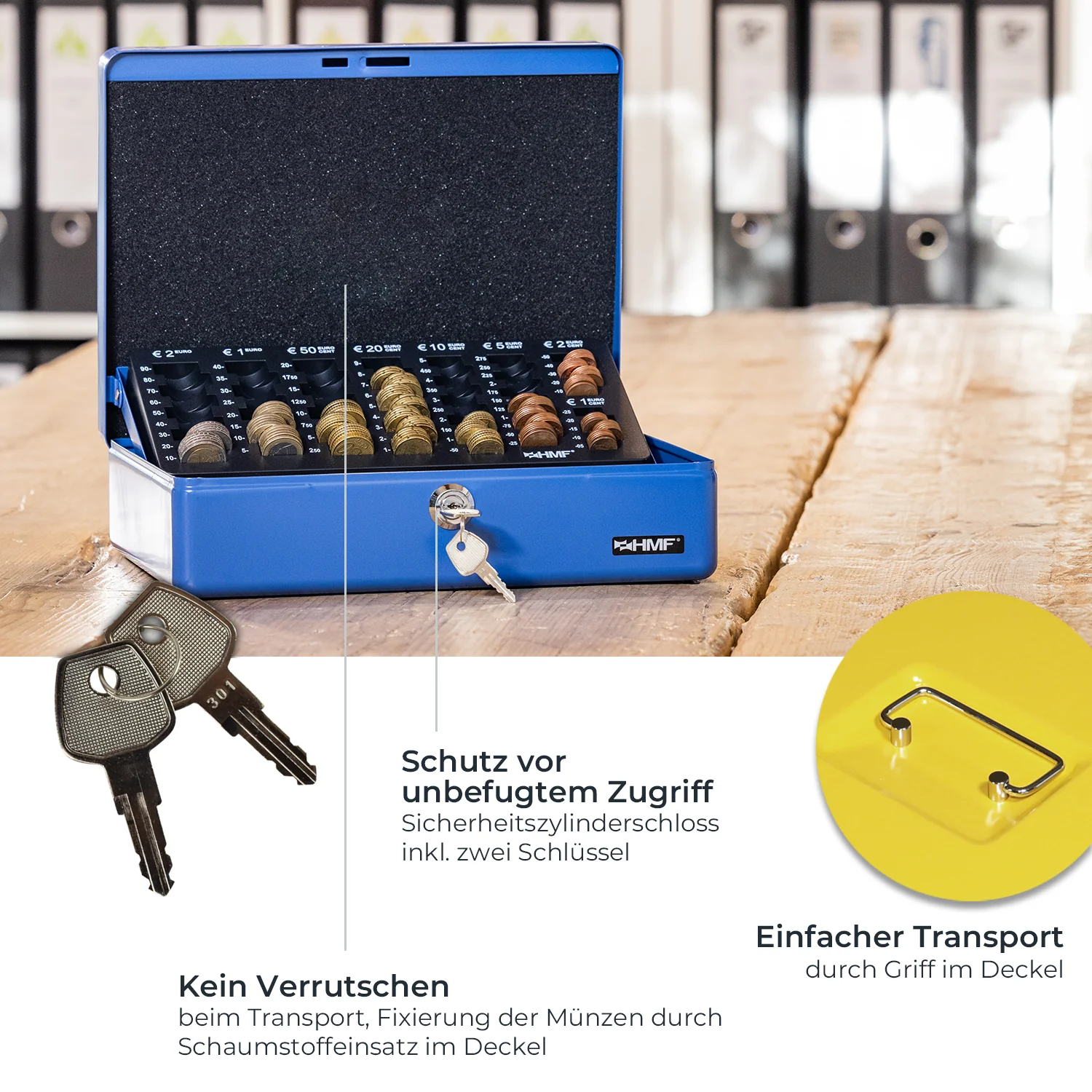 Geldkassette Euro-Münzzählbrett, HMF 10015, 30 x 24 x 9 cm - Image 58