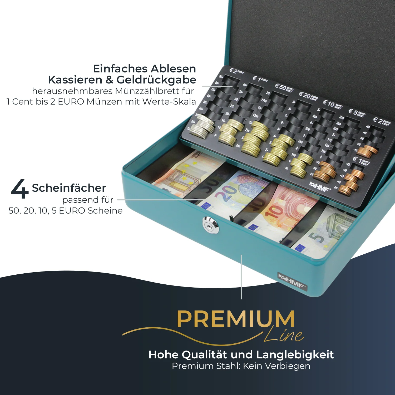 Geldkassette Euro-Münzzählbrett, HMF 10015, 30 x 24 x 9 cm - Image 65