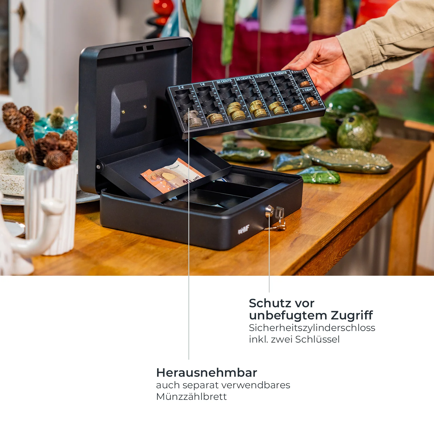 Geldkassette Euro-Münzzählbrett, HMF 4215, 30,5 x 24 x 8,5 cm - Image 32