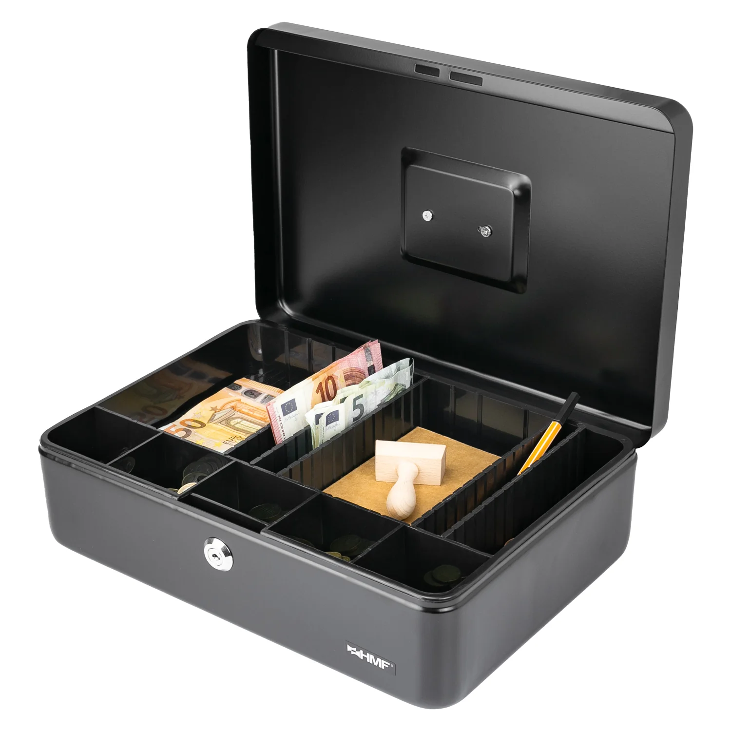 Geldkassette individuelle Facheinteilung, HMF 22036-02, 36 x 25 x 11 cm, Schwarz - Image 6