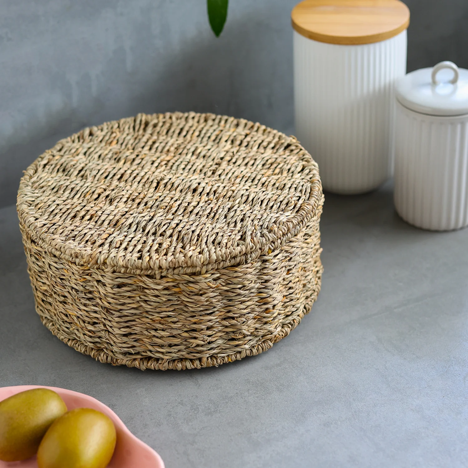 HMF 37291 Teebox für Teebeutel geflochten aus Seegras oder Wasserhyazinthe, Tee Aufbewahrungsbox mit 7 großen Fächern ,27 x 27 x 11 cm - Image 16