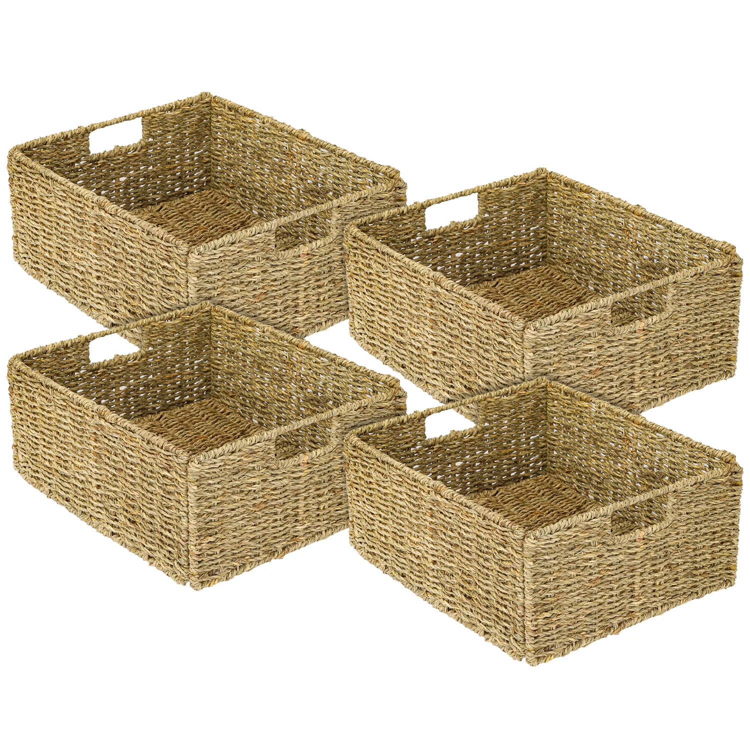 HMF Aufbewahrungskorb geflochten aus Seegras, passend für Kallax halbes Fach, 30 x 34 x 15 cm - Image 8