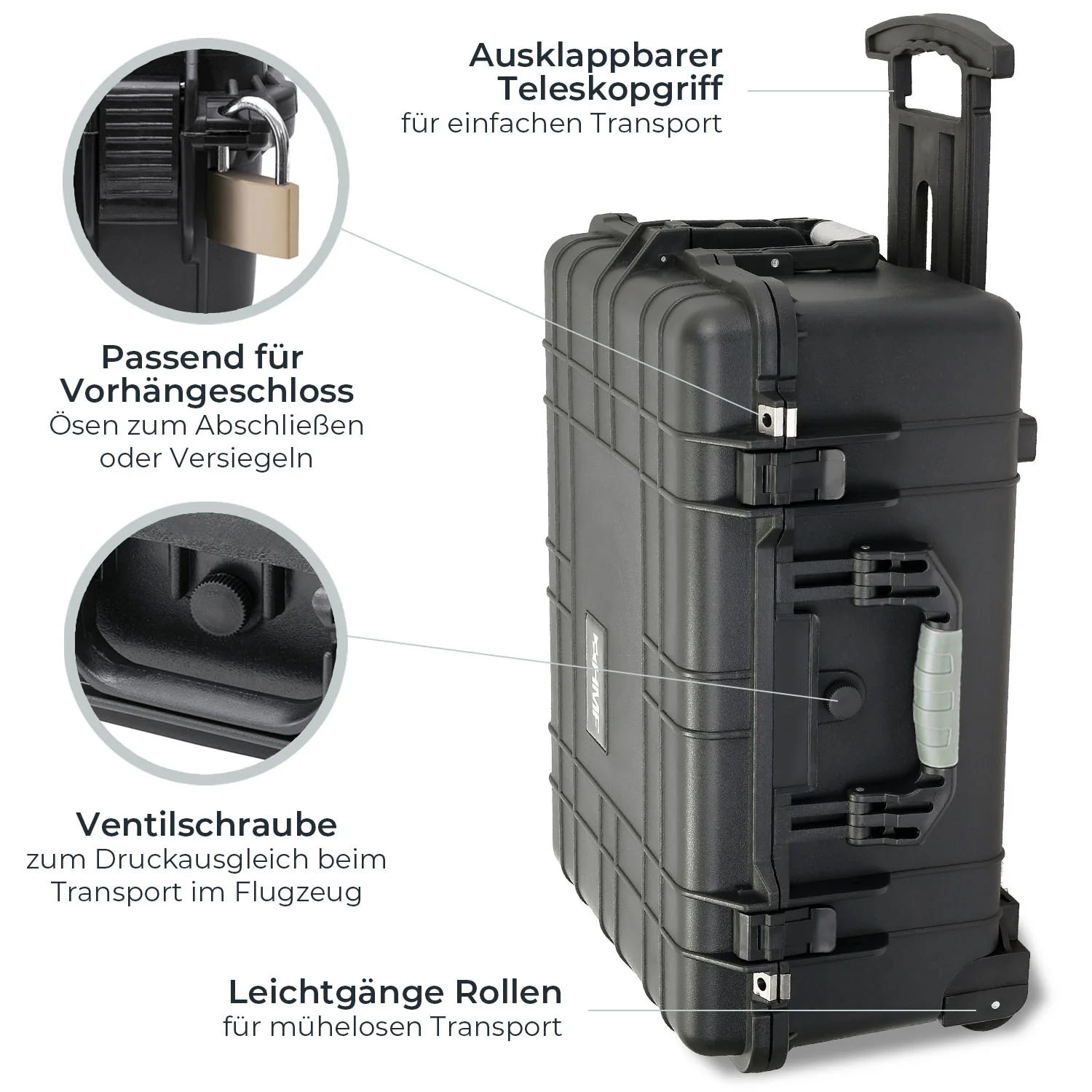 HMF Outdoor-Trolley, Fotokoffer mit Rasterschaumstoff, ODK400 - Image 25
