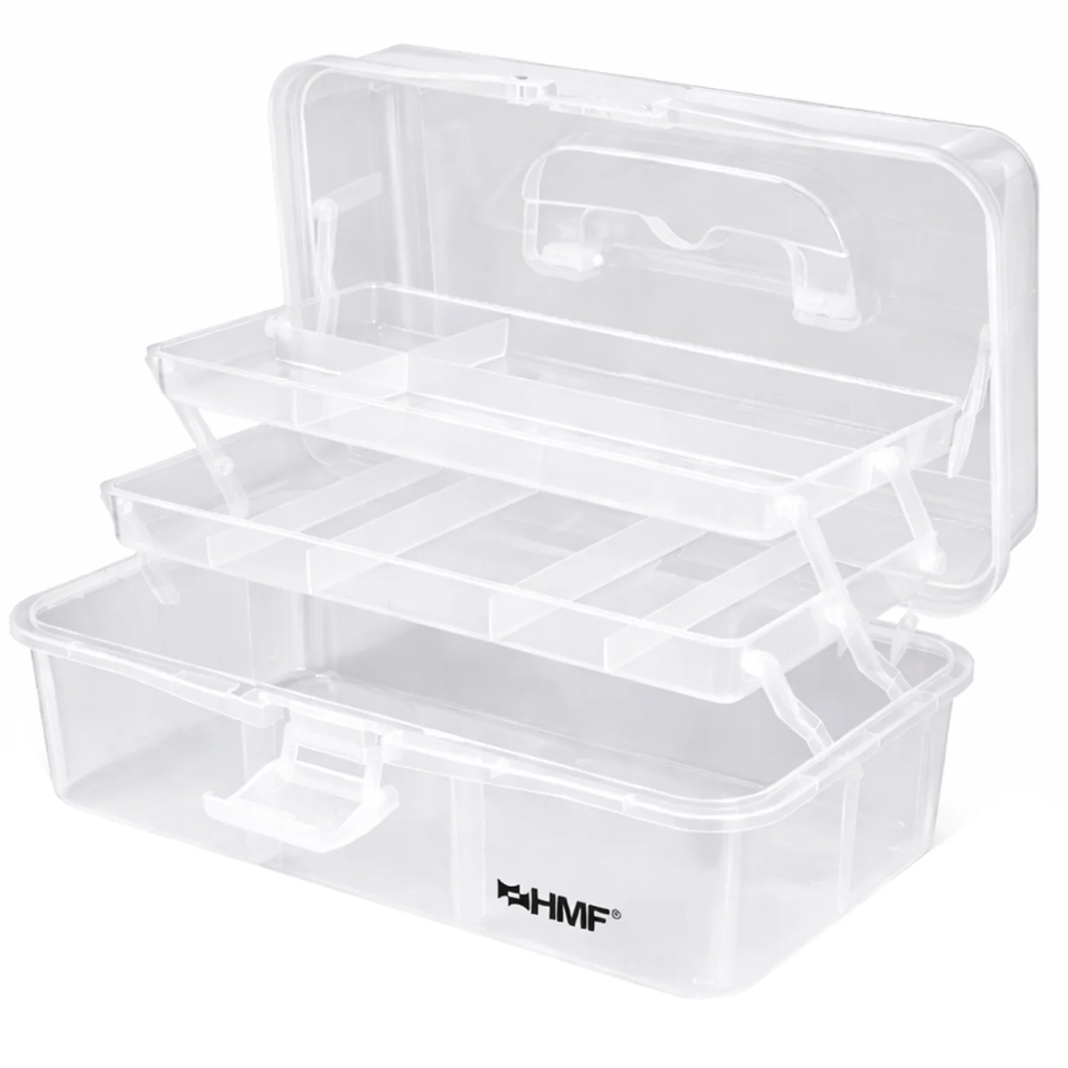 Nähkasten aufklappbar mit 3 Ebenen, Sortierbox für Kleinteile, HMF STK900, 33 x 20 x 15 cm - Image 10