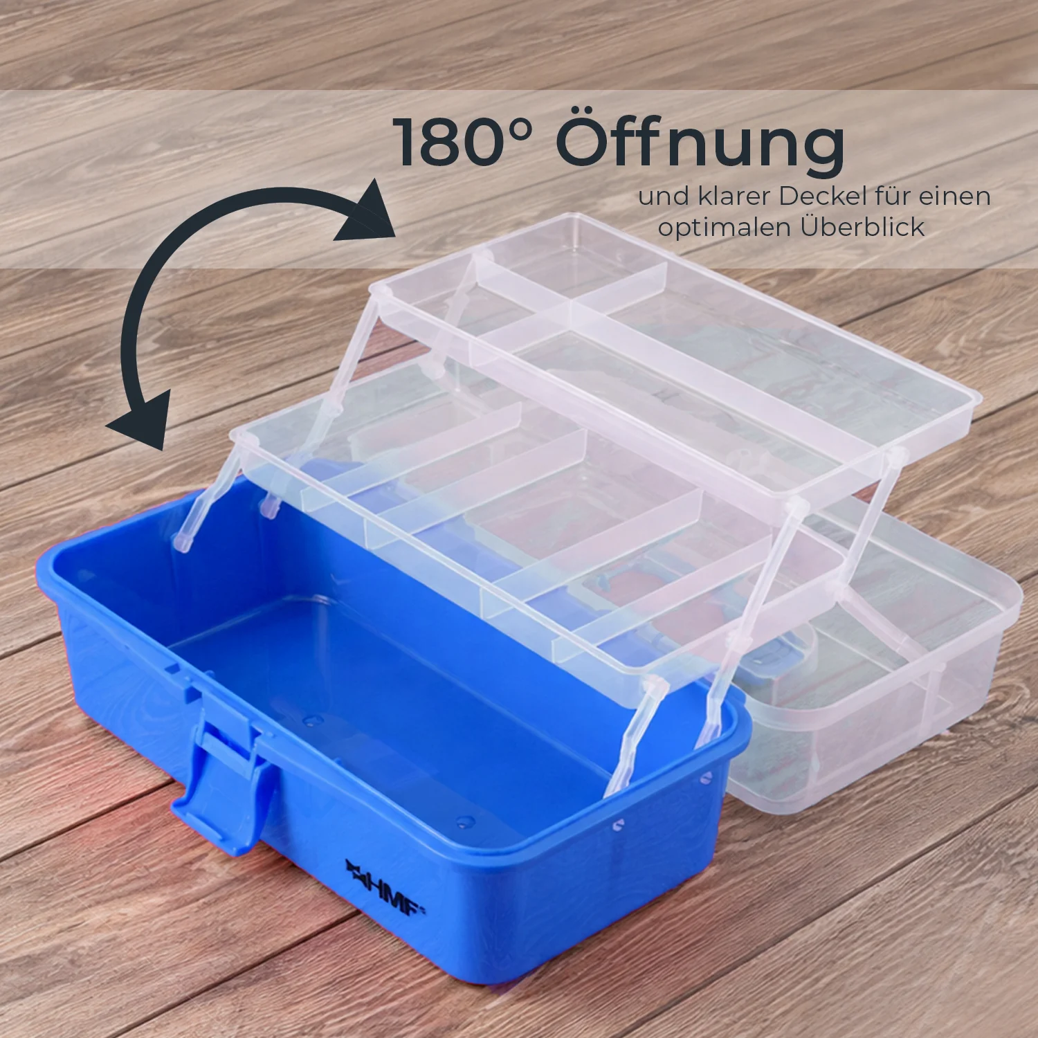 Nähkasten aufklappbar mit 3 Ebenen, Sortierbox für Kleinteile, HMF STK900, 33 x 20 x 15 cm - Image 22