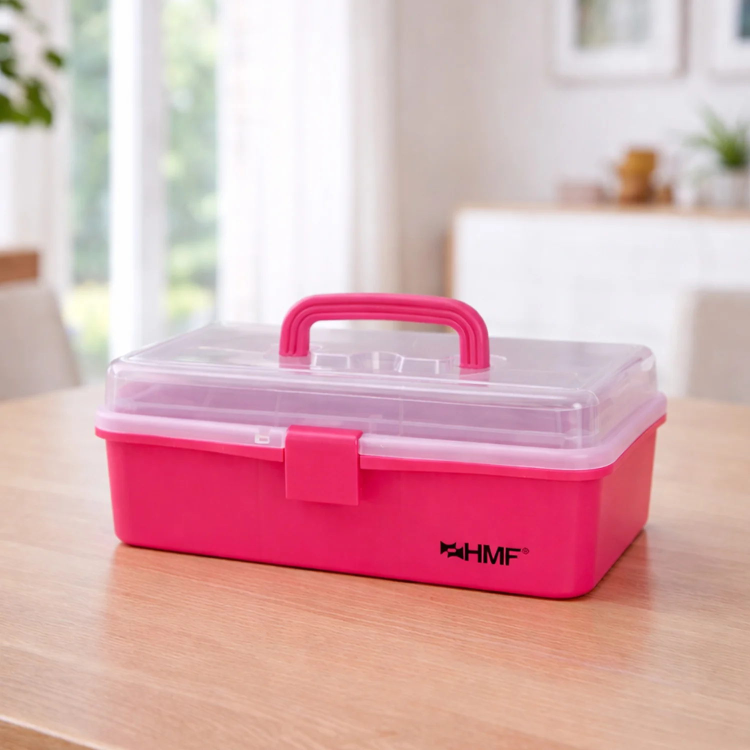 Nähkasten aufklappbar mit 3 Ebenen, Sortierbox für Kleinteile, HMF STK900, 33 x 20 x 15 cm - Image 8