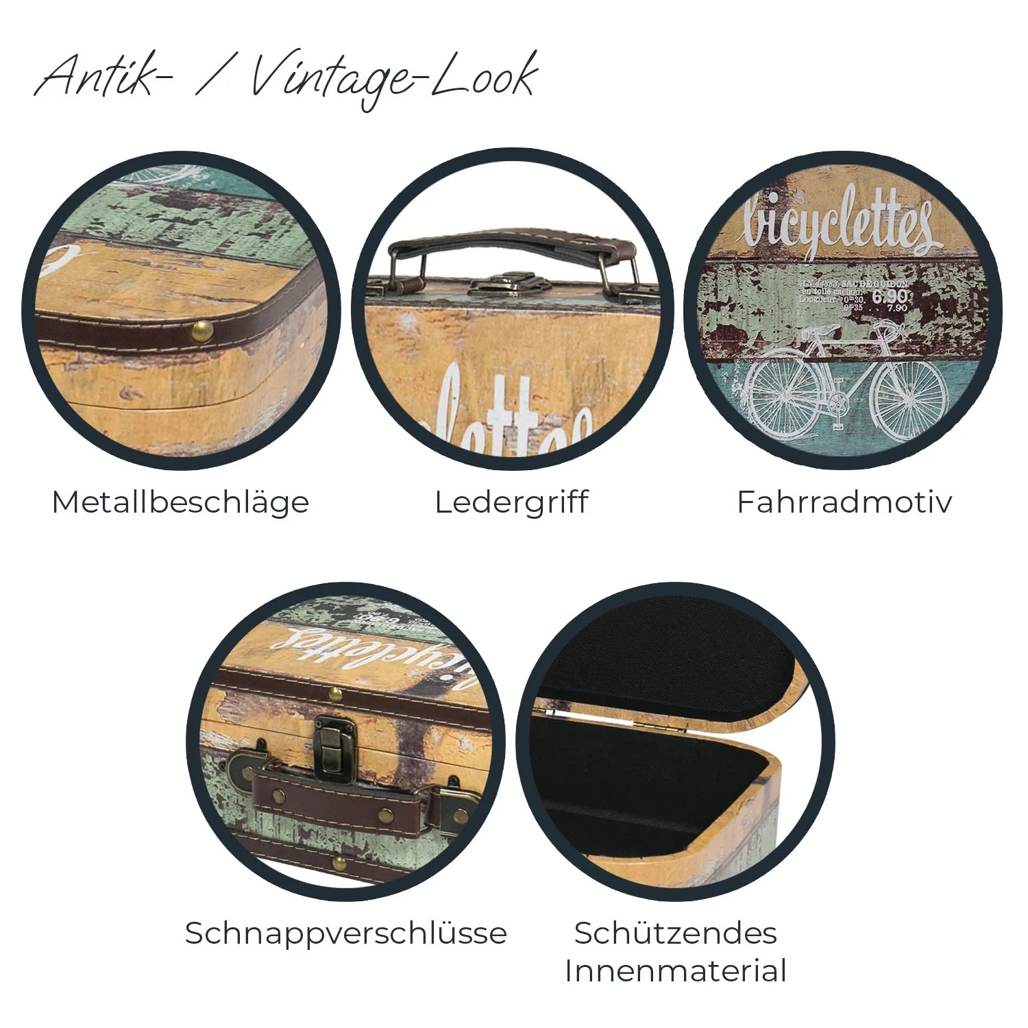 Holzkoffer im Vintage-Design, Fahrrad, HMF VKO200 - Image 16