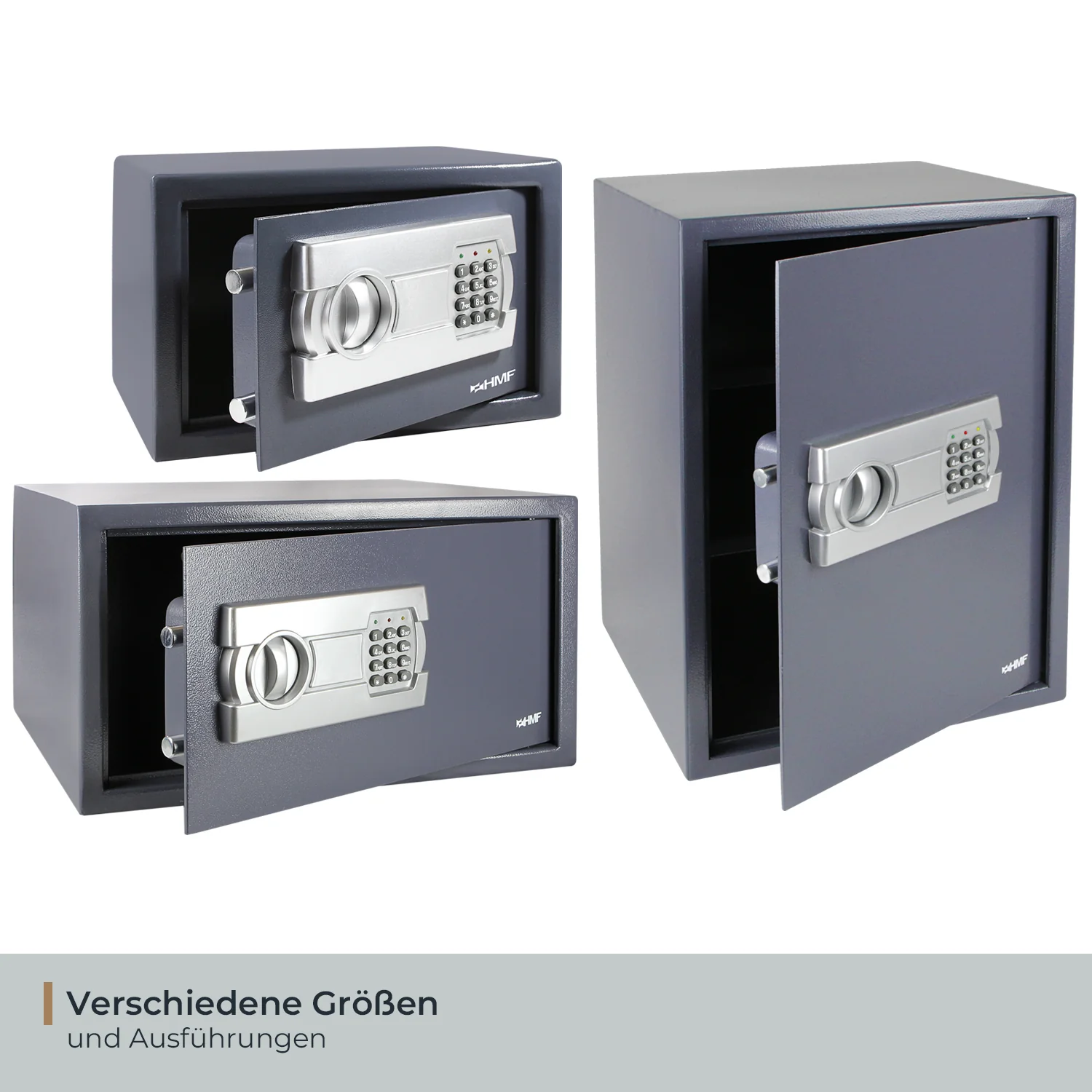 Möbeltresor Elektronikschloss, HMF 4612512, 50 x 35 x 31 cm, Anthrazit - Image 6