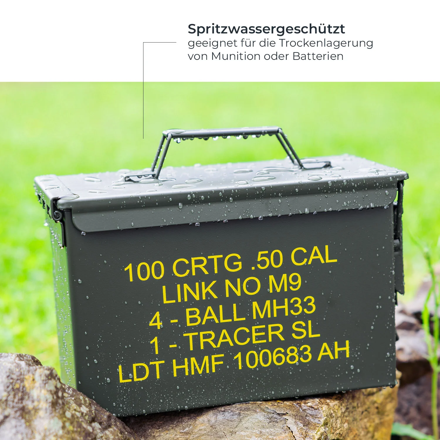 Munitionskoffer, US Ammo Box, Metallkiste, HMF 70000, Grün - Image 3