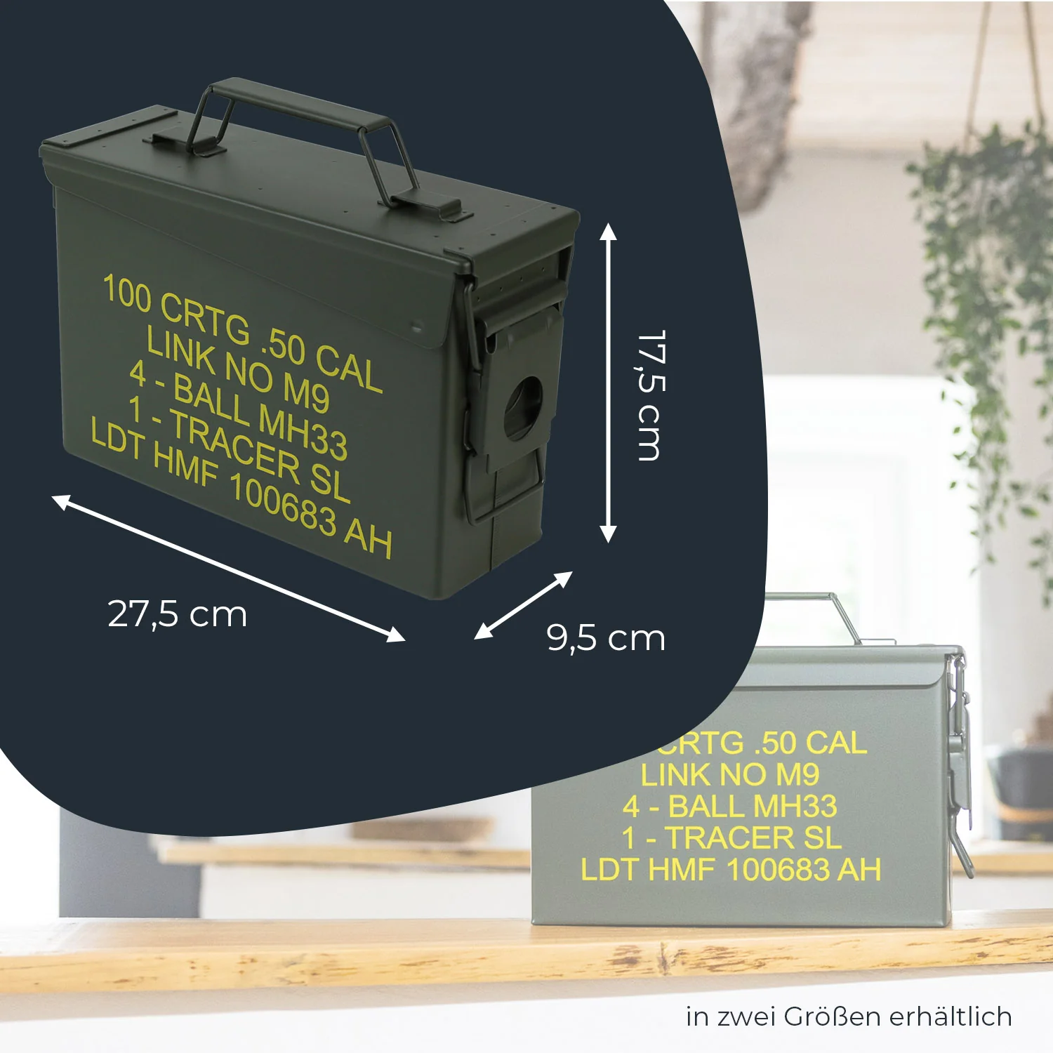 Munitionskoffer, US Ammo Box, Metallkiste, HMF 70000, Grün - Image 5