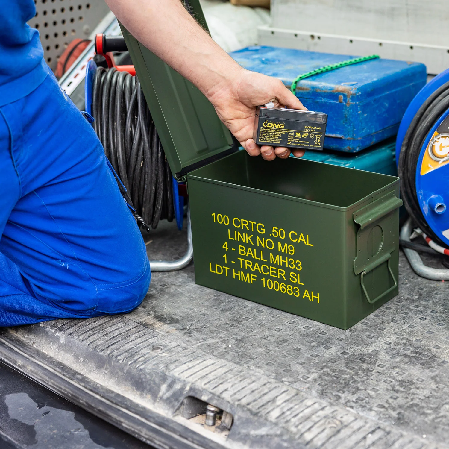 Munitionskoffer, US Ammo Box, Metallkiste, HMF 70000, Grün - Image 9