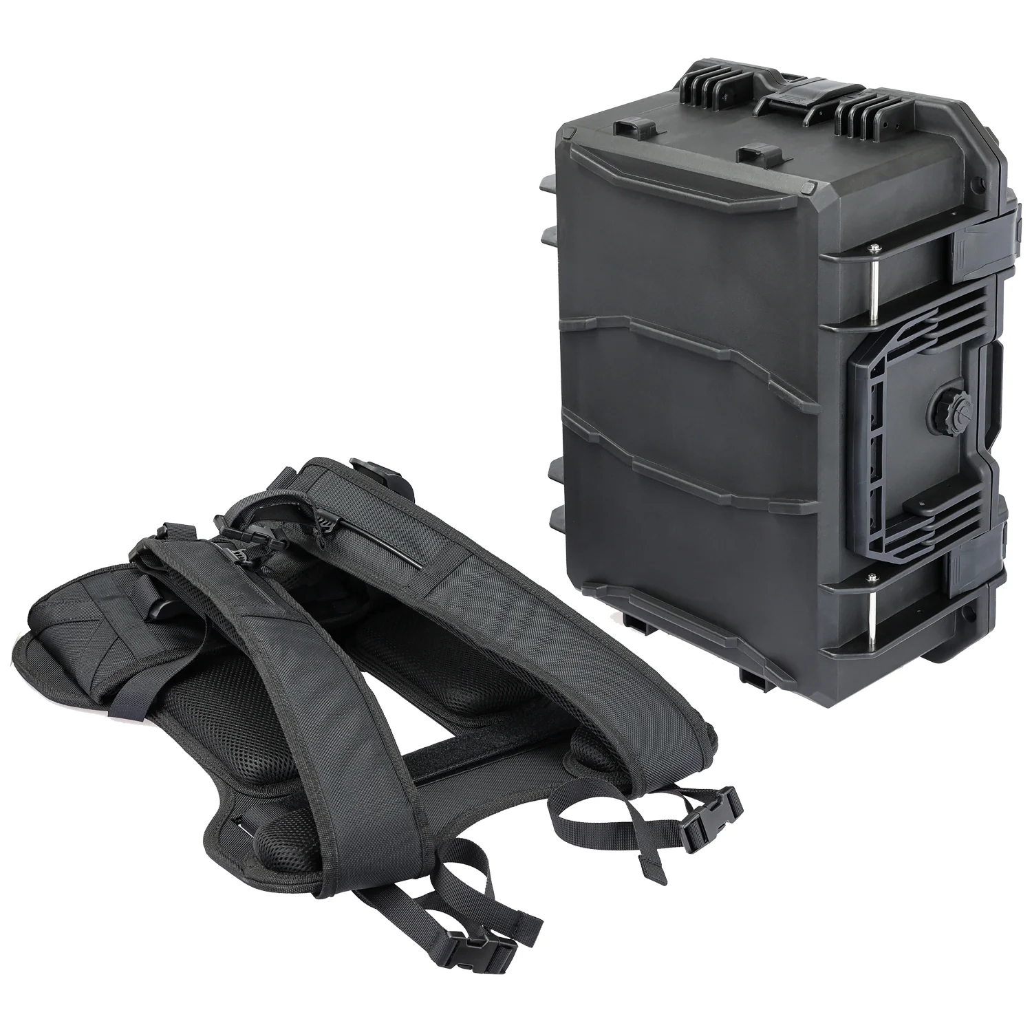 Outdoor Transportkoffer mit Trageriemen, HMF 15401-02, 47,5 x 38 x 22,5 cm, schwarz - Image 5