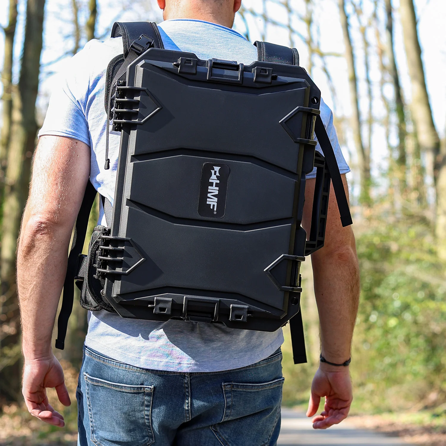 Outdoor Transportkoffer mit Trageriemen, HMF 15401-02, 47,5 x 38 x 22,5 cm, schwarz - Image 9
