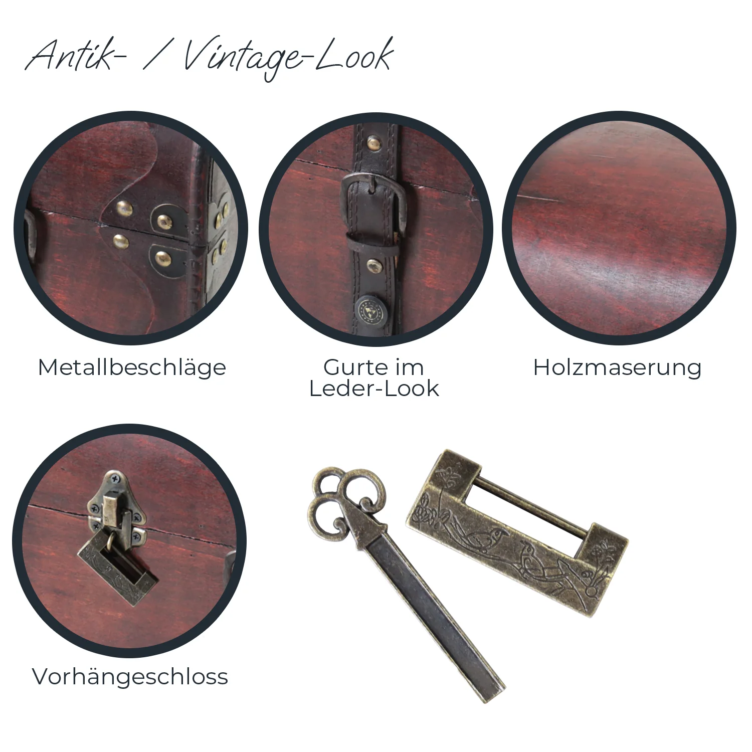 Schatztruhe mit Schloss, Kambodscha, HMF 6403-140, 40 x 23 x 27 cm - Image 4