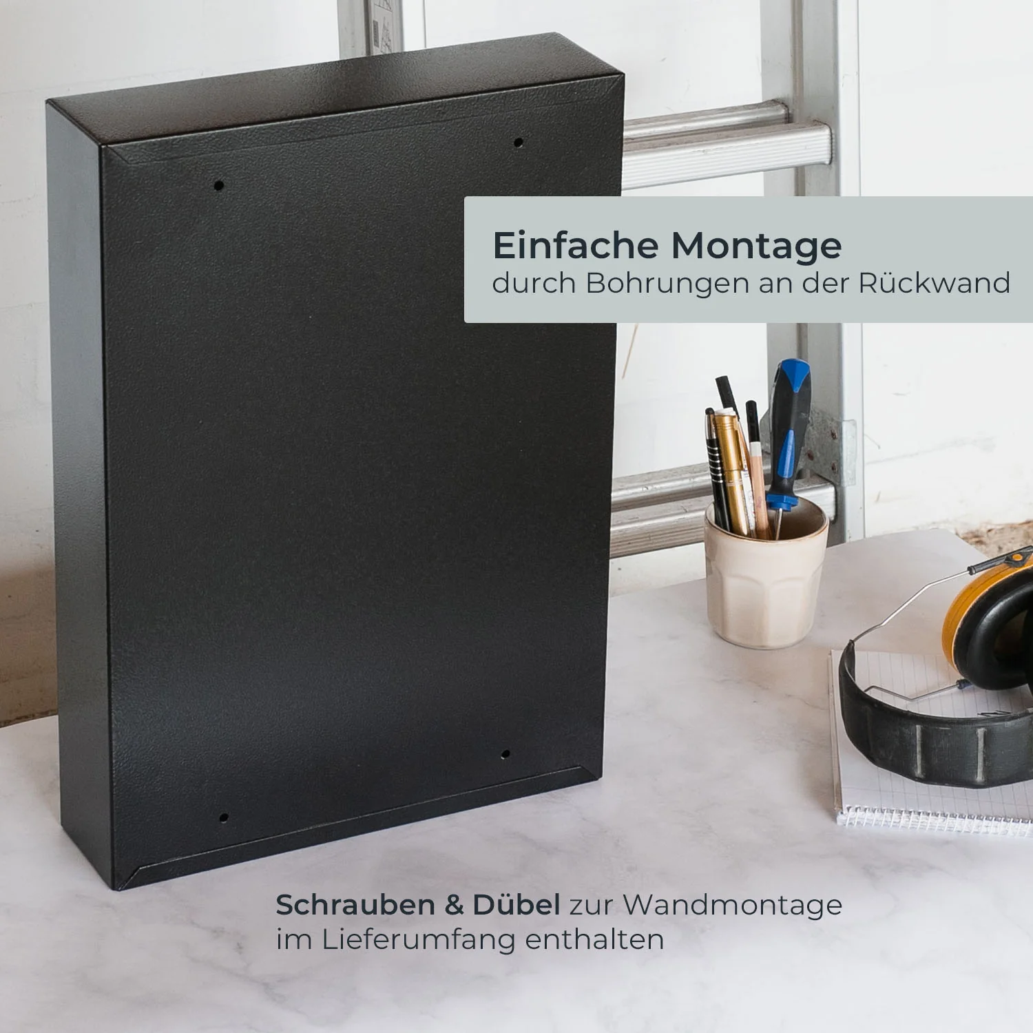 Schlüsselschrank groß aus Stahl, abschließbarer Schlüsselkasten für Büro, Verwaltung oder Fuhrpark, HMF, 13500, 42-1170 Schlüsselhaken - Image 19