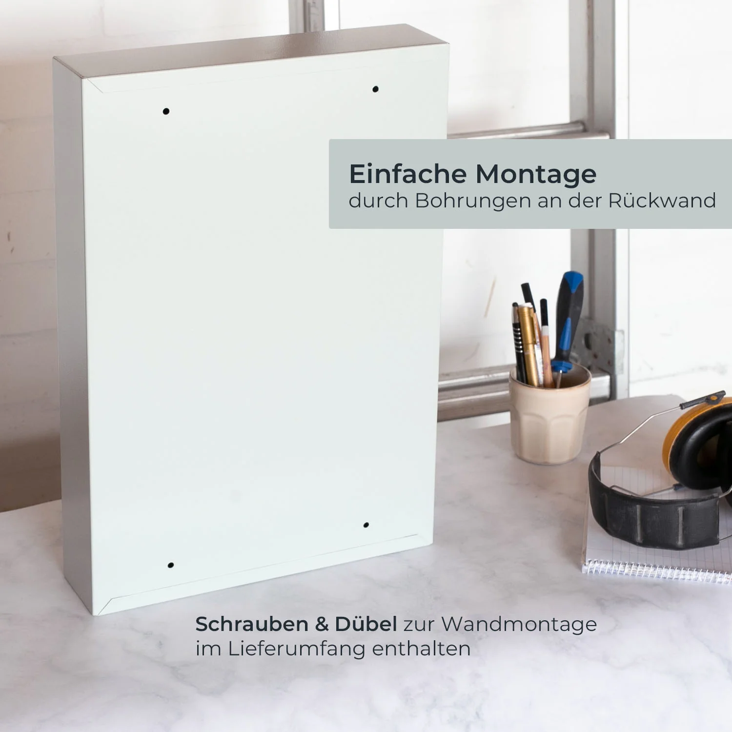 Schlüsselschrank groß aus Stahl, abschließbarer Schlüsselkasten für Büro, Verwaltung oder Fuhrpark, HMF, 13500, 42-1170 Schlüsselhaken - Image 24