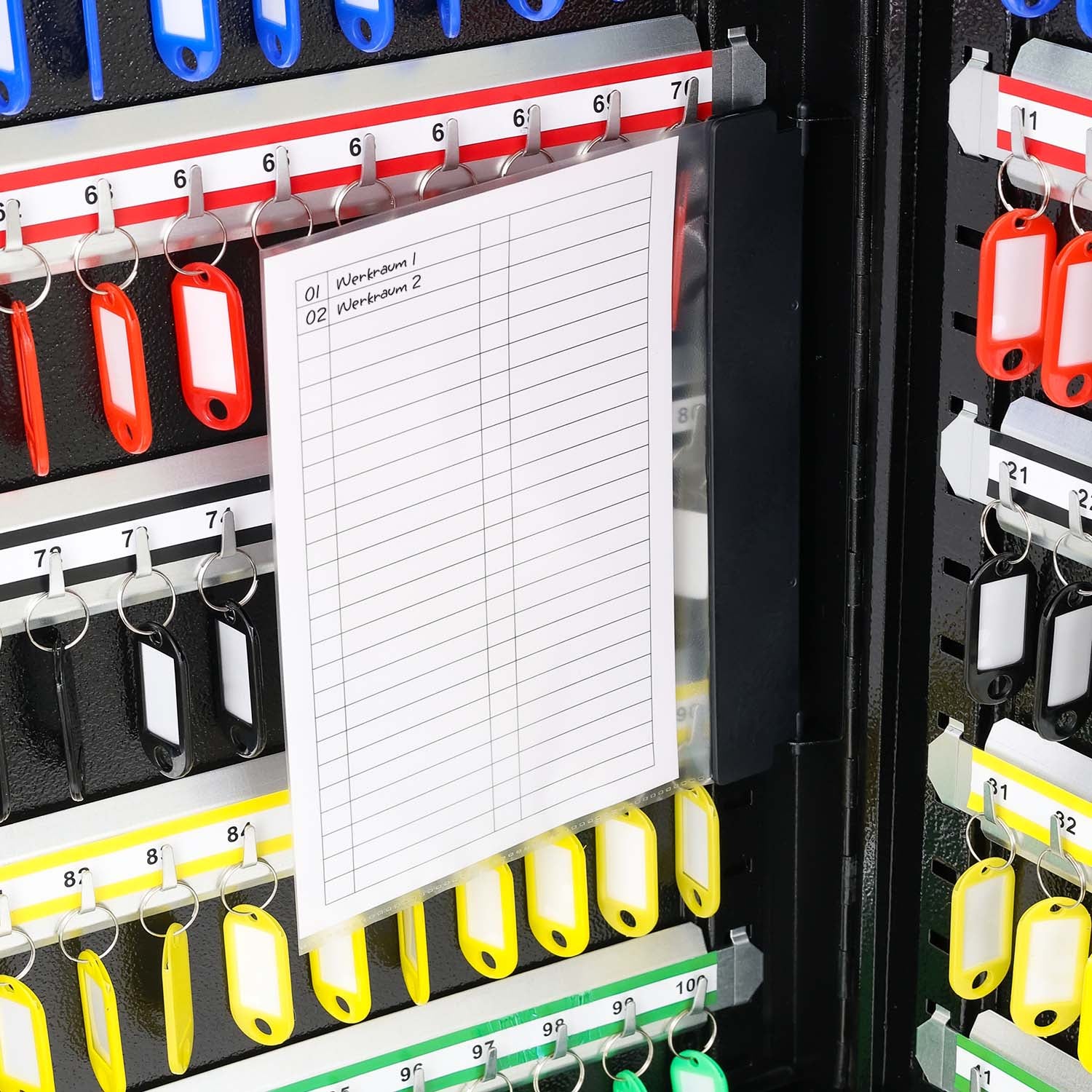 Schlüsselschrank groß aus Stahl, abschließbarer Schlüsselkasten für Büro, Verwaltung oder Fuhrpark, HMF, 13500, 42-1170 Schlüsselhaken - Image 72