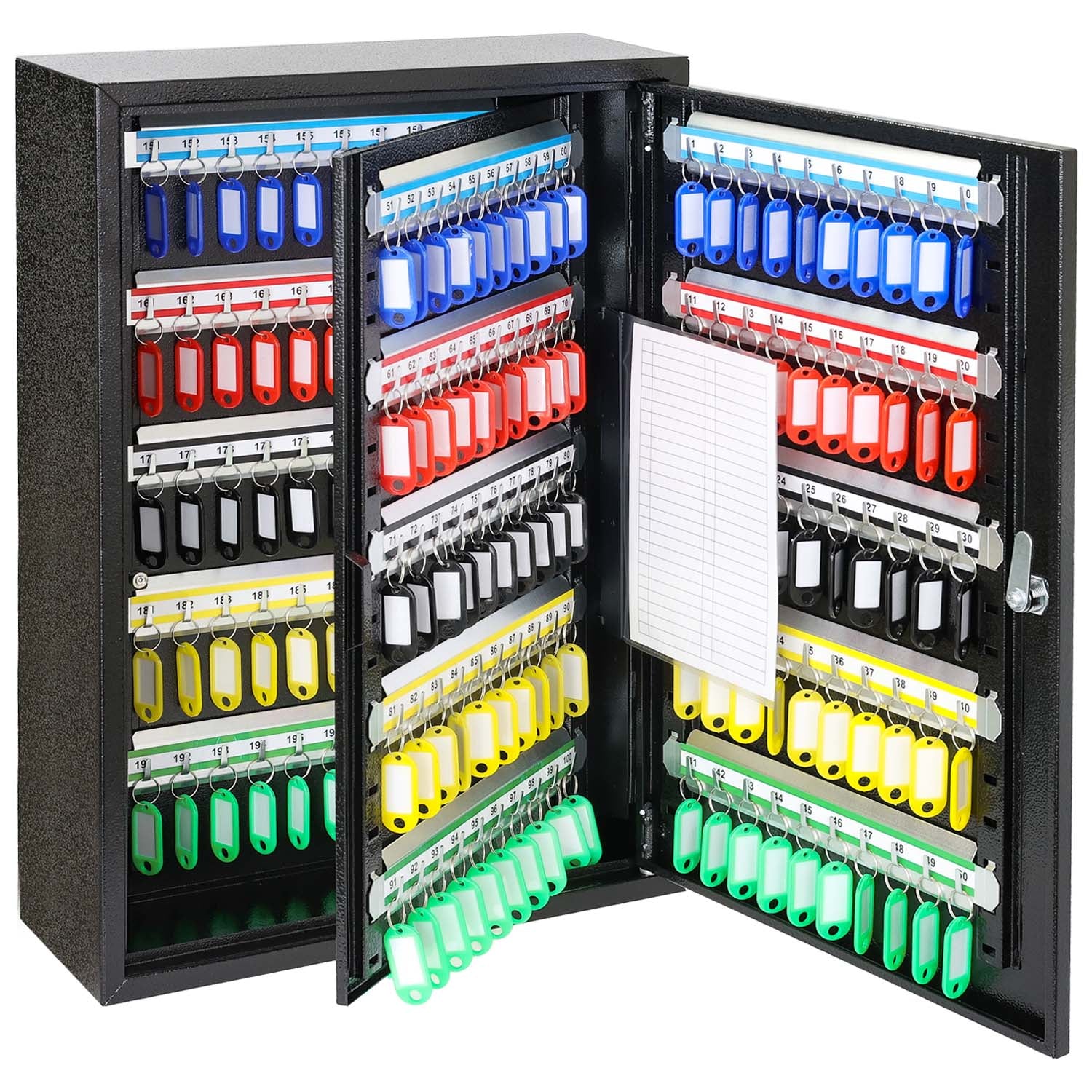 Schlüsselschrank groß aus Stahl, abschließbarer Schlüsselkasten für Büro, Verwaltung oder Fuhrpark, HMF, 13500, 42-1170 Schlüsselhaken - Image 73