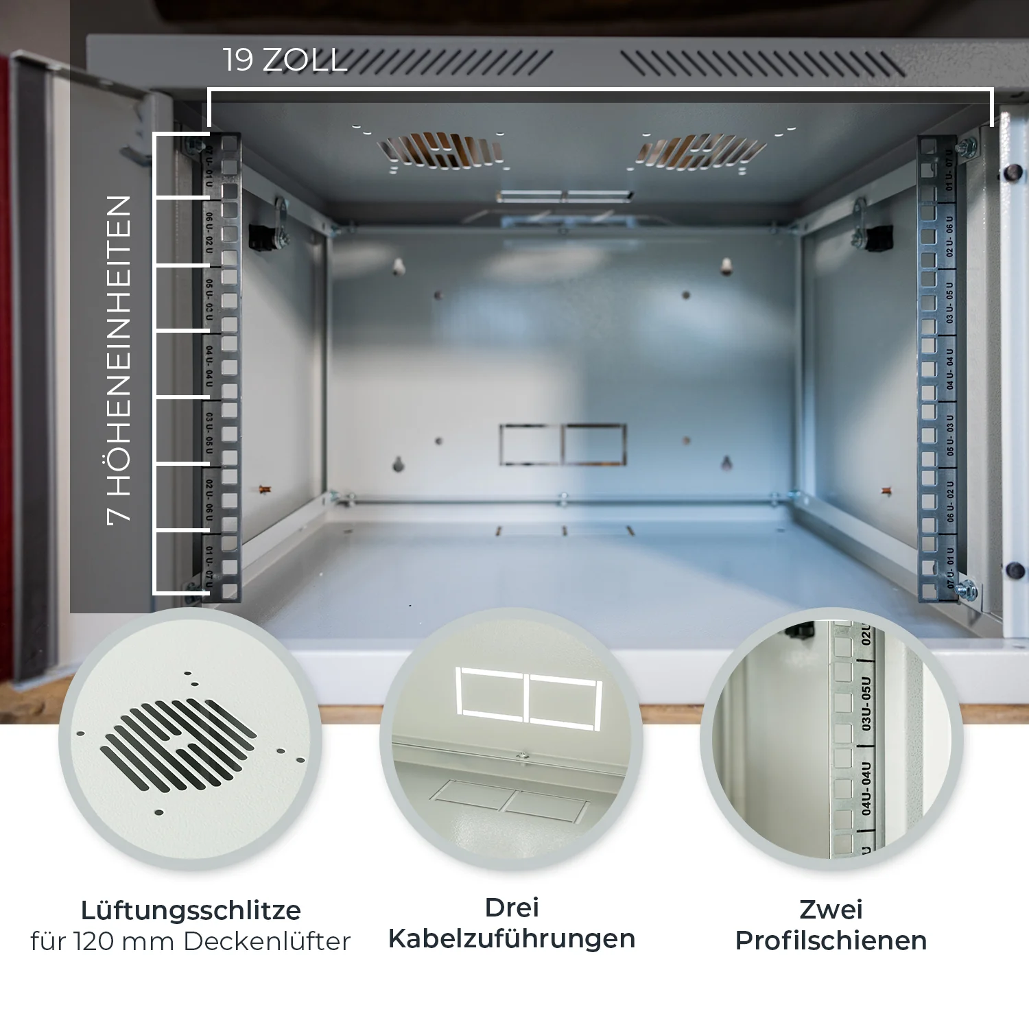 Serverschrank 19 Zoll, HMF 66400, Tiefe 45 cm - Image 3