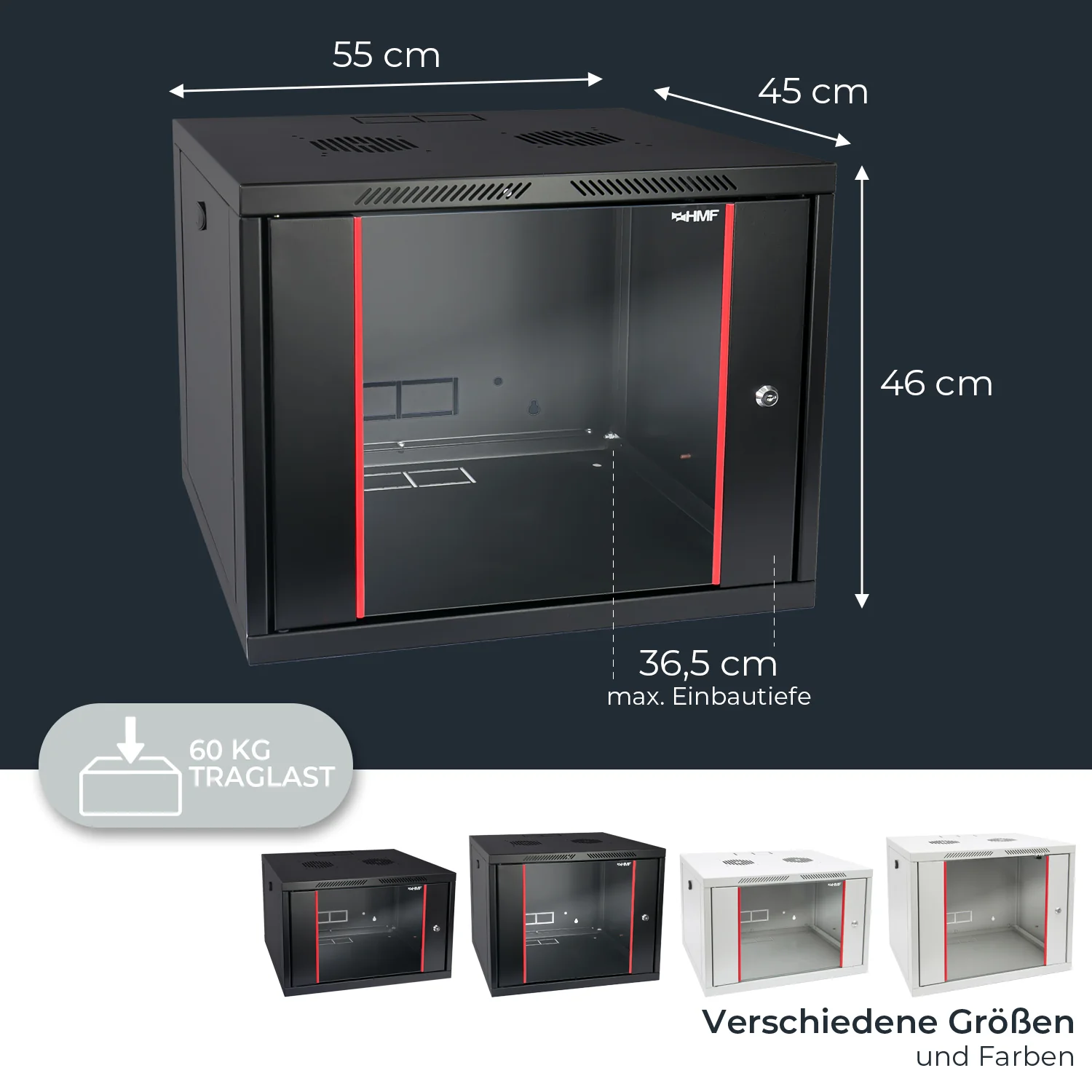 Serverschrank 19 Zoll, HMF 66400, Tiefe 45 cm - Image 32