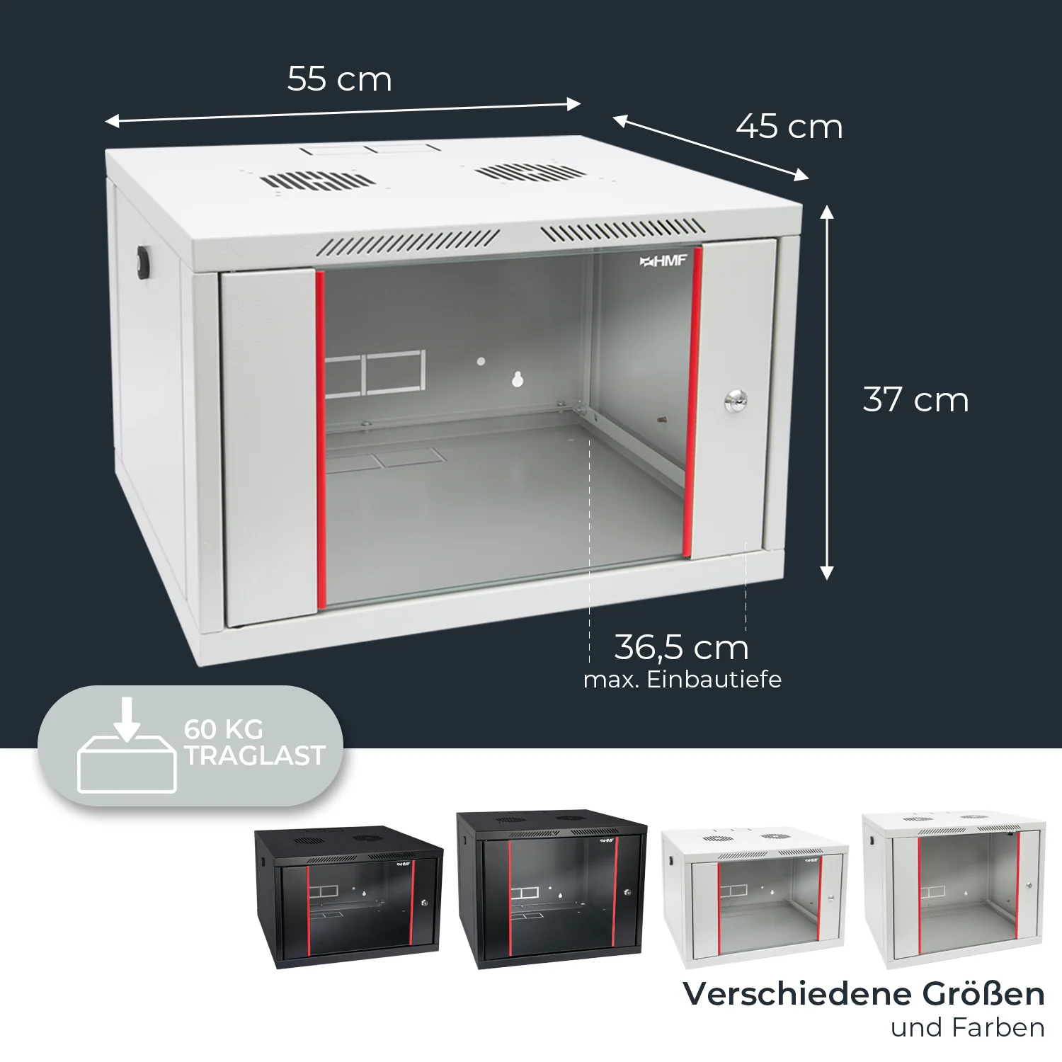 Serverschrank 19 Zoll, HMF 66400, Tiefe 45 cm - Image 5