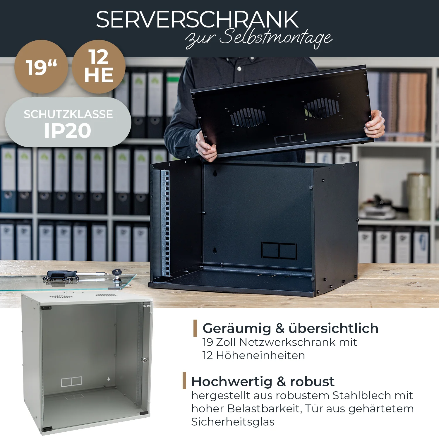 Serverschrank 19 Zoll unmontiert, HMF 65700 - Image 20