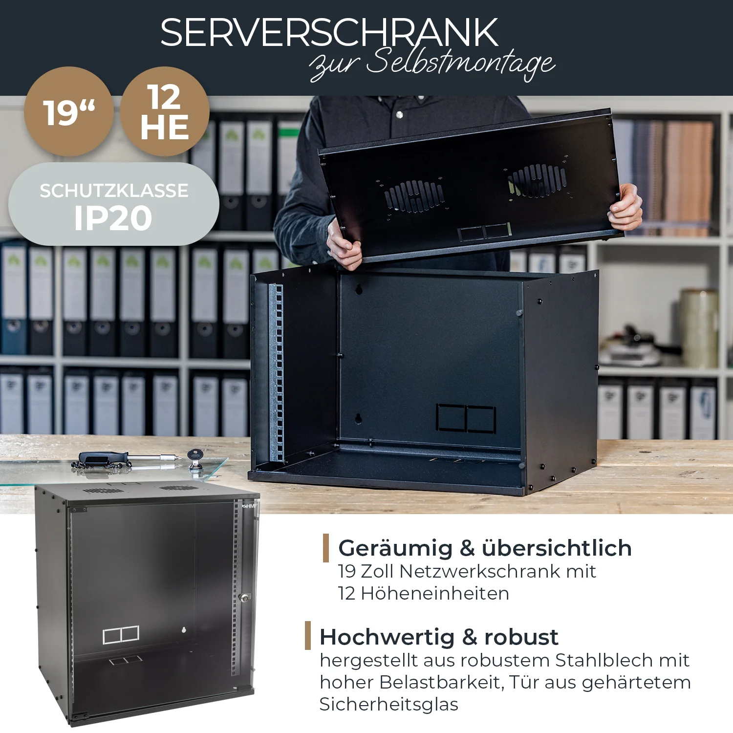 Serverschrank 19 Zoll unmontiert, HMF 65700 - Image 29