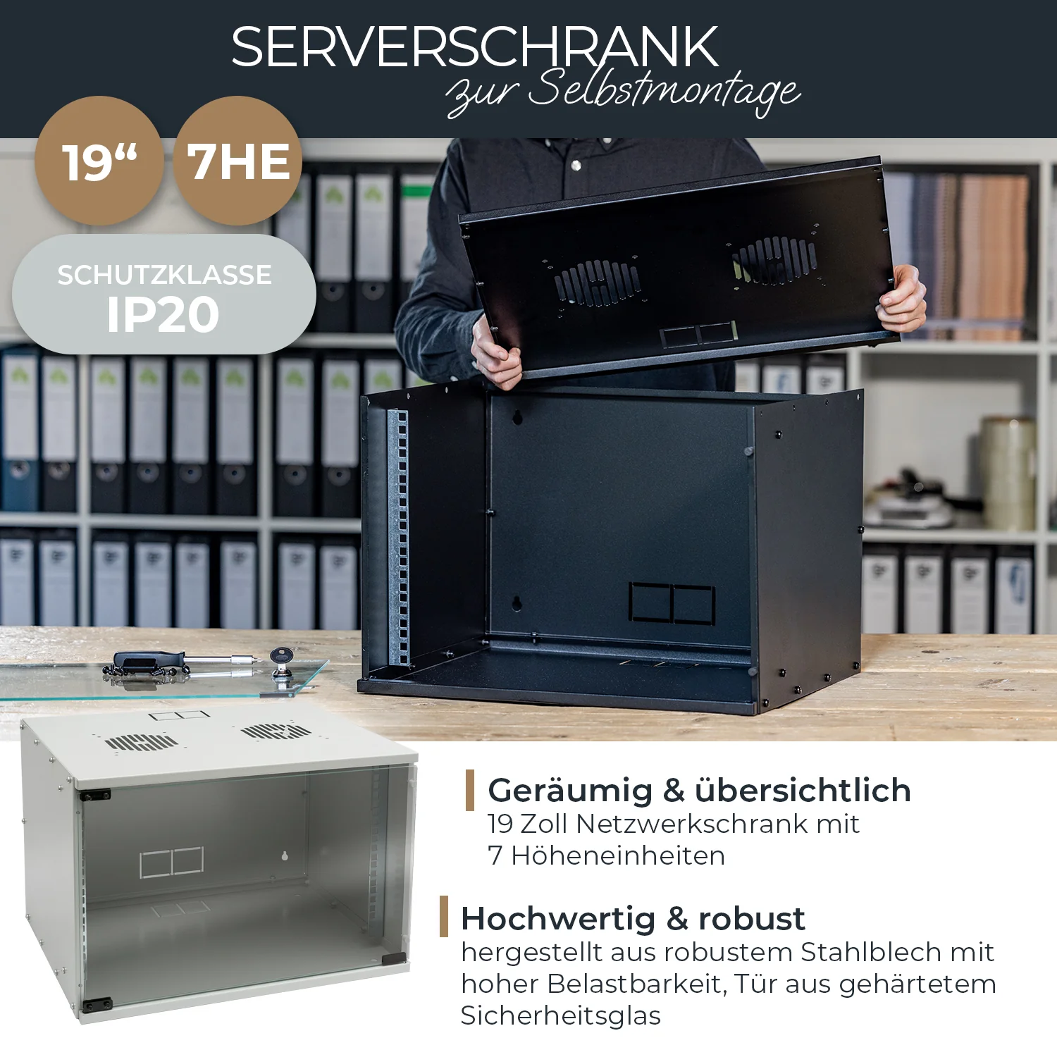 Serverschrank 19 Zoll unmontiert, HMF 65700 - Image 38