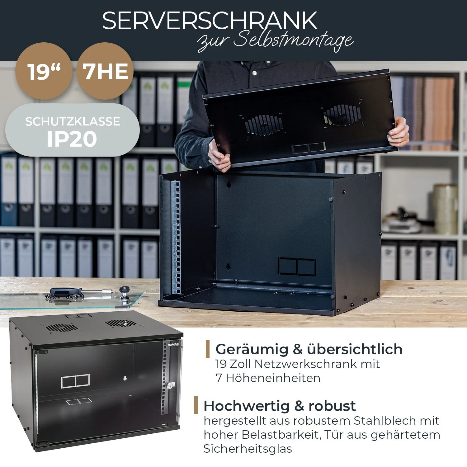 Serverschrank 19 Zoll unmontiert, HMF 65700 - Image 47