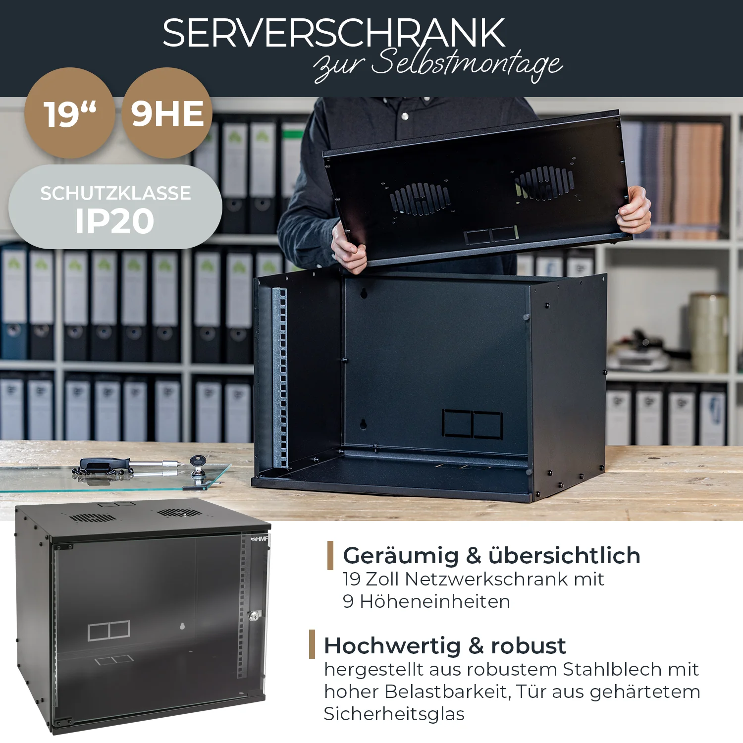 Serverschrank 19 Zoll unmontiert, HMF 65700 - Image 65