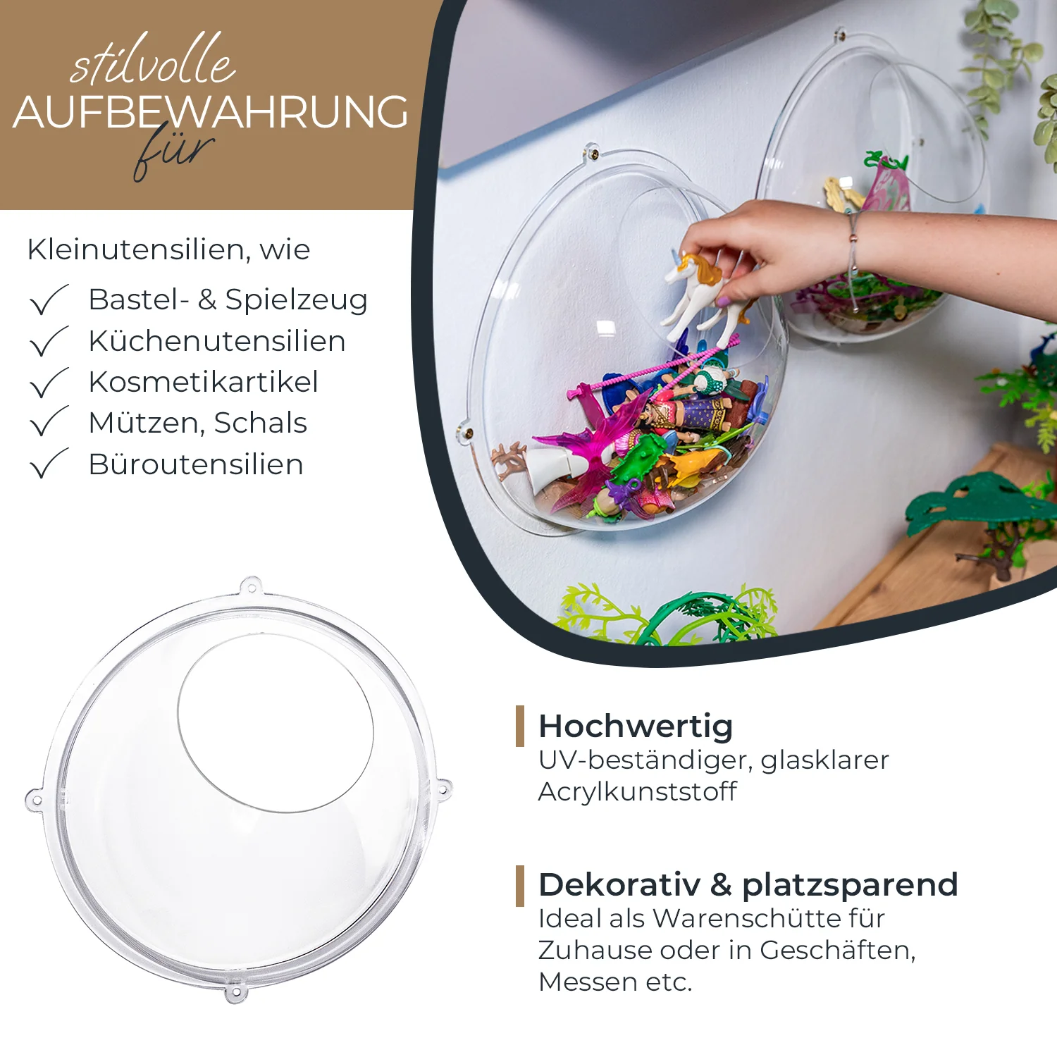 Wandregal Acrylhalbkugel, HMF 46600, Hängedisplay - Image 8