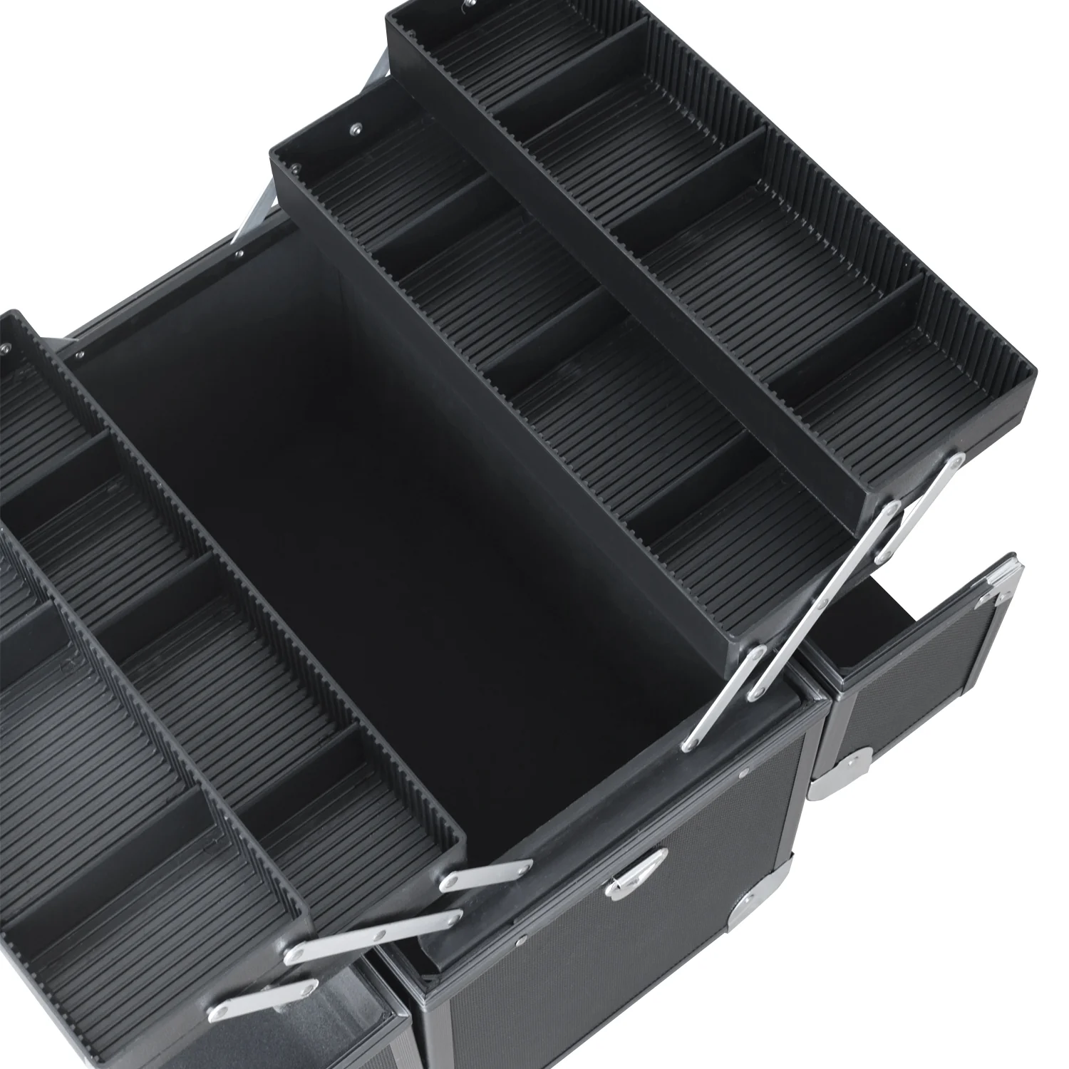 Werkzeugkiste leer, Alu Angelkoffer, Tragegurt, HMF 14902-02, 36,5 x 35 x 22 cm - Image 4