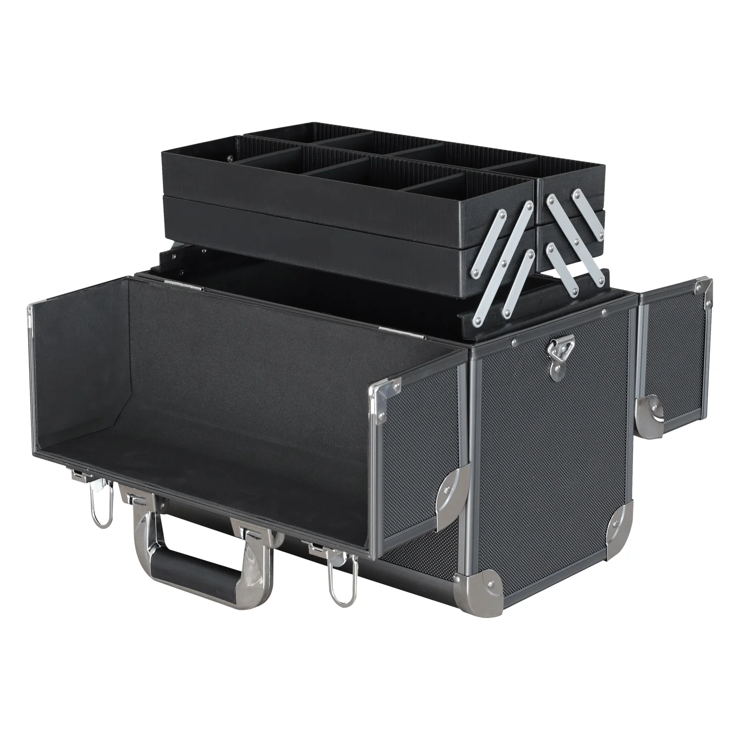 Werkzeugkiste leer, Alu Angelkoffer, Tragegurt, HMF 14902-02, 36,5 x 35 x 22 cm - Image 5