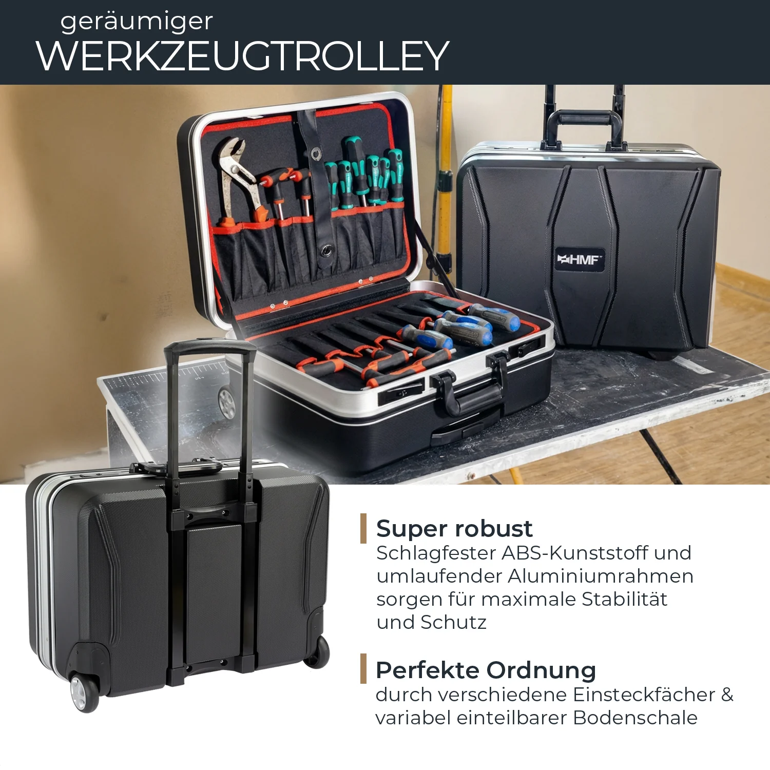 Werkzeugkoffer ABS Koffer + Trolley, HMF 15600 - Image 11