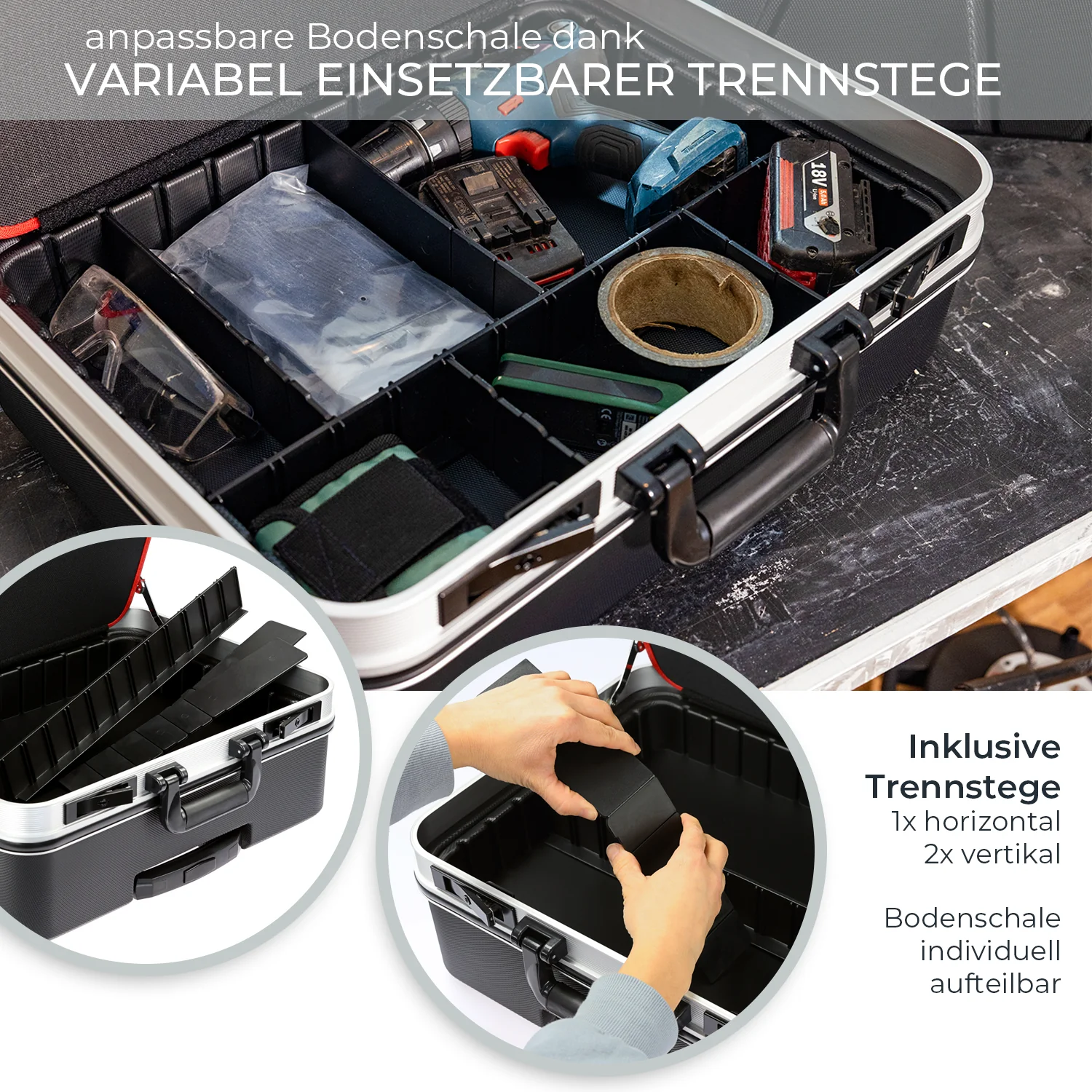 Werkzeugkoffer ABS Koffer + Trolley, HMF 15600 - Image 13