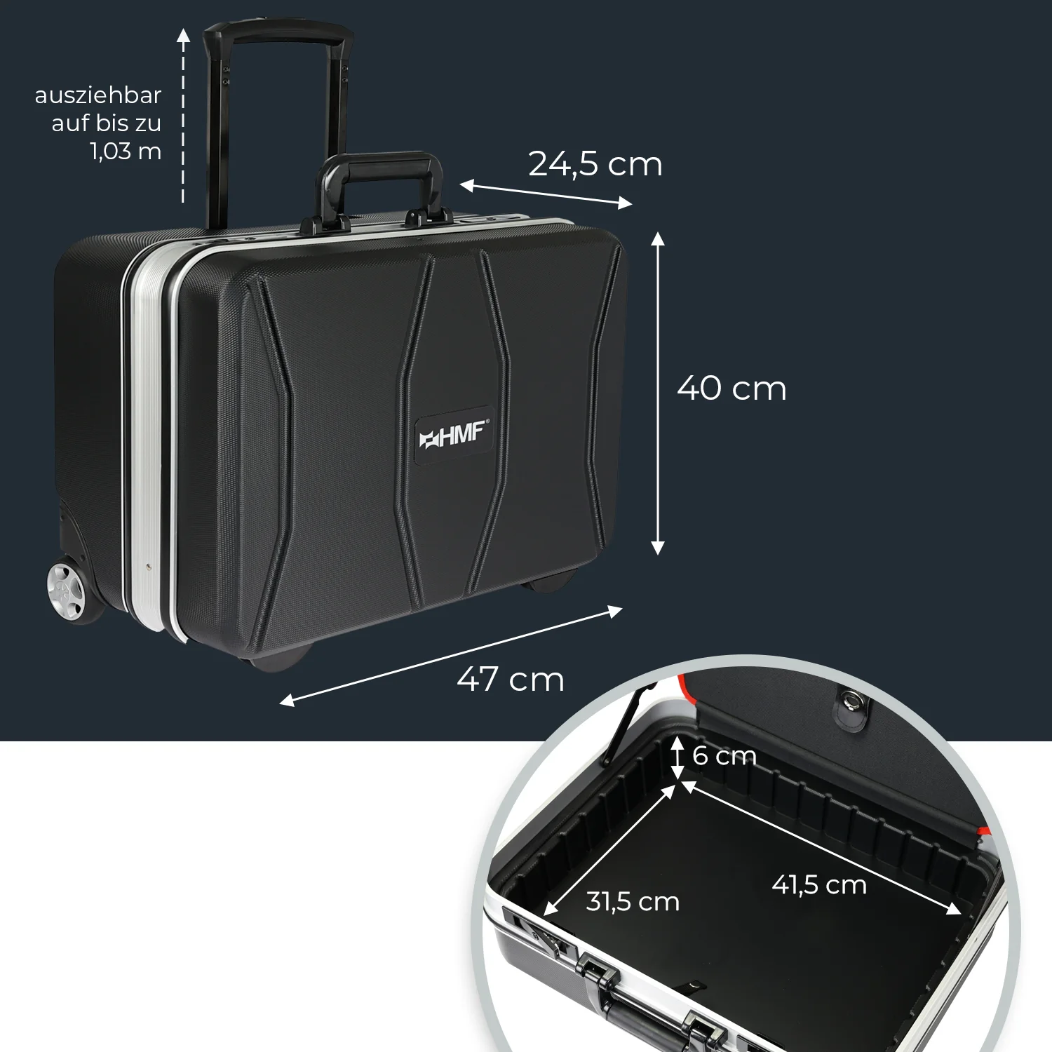 Werkzeugkoffer ABS Koffer + Trolley, HMF 15600 - Image 14