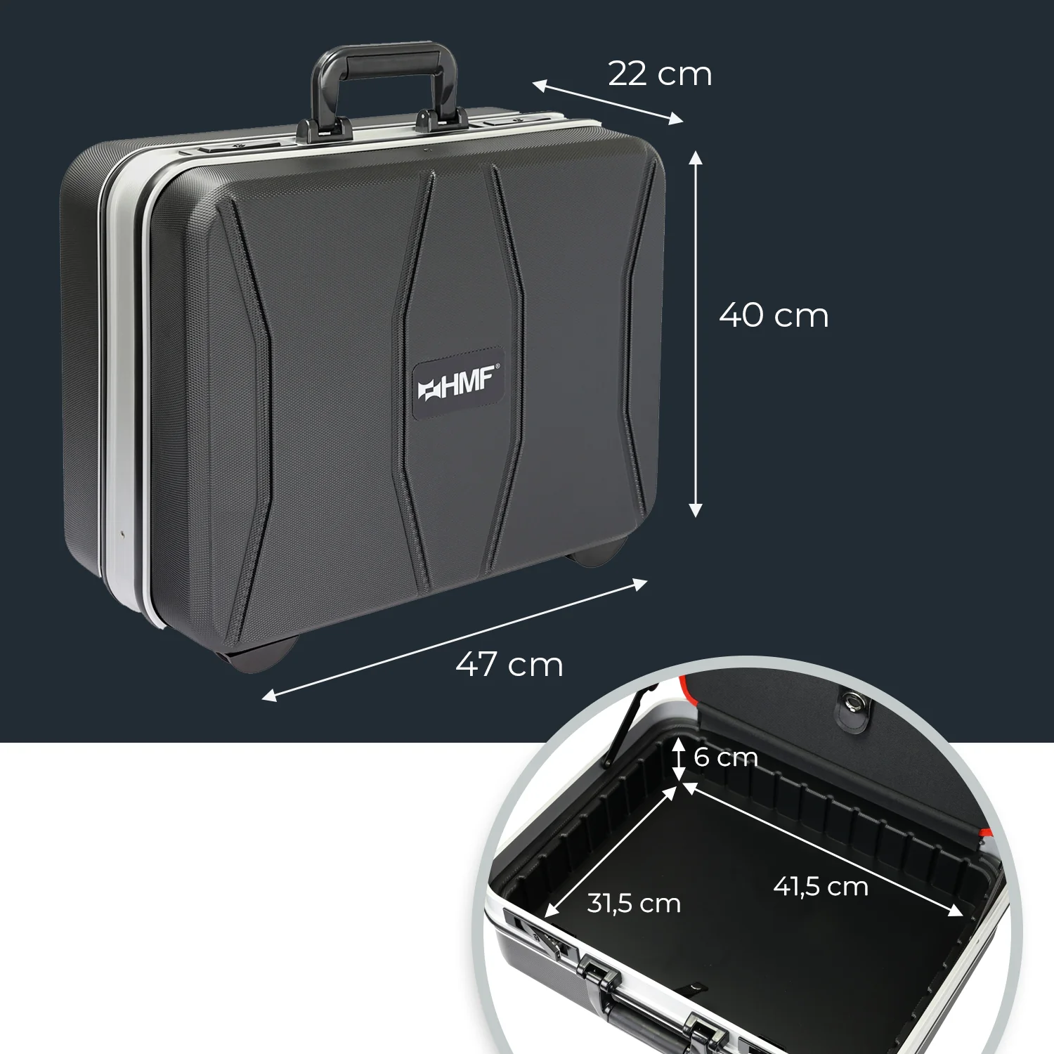 Werkzeugkoffer ABS Koffer + Trolley, HMF 15600 - Image 5
