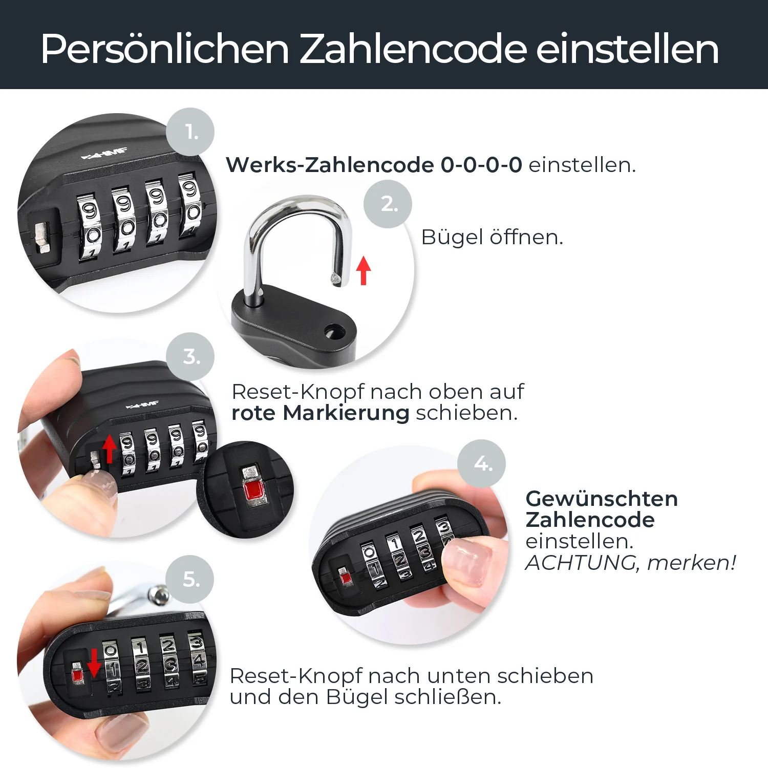 Zahlenschloss Vorhängeschloss, robustes Schloss mit 4-stelligem Zahlencode - Image 33